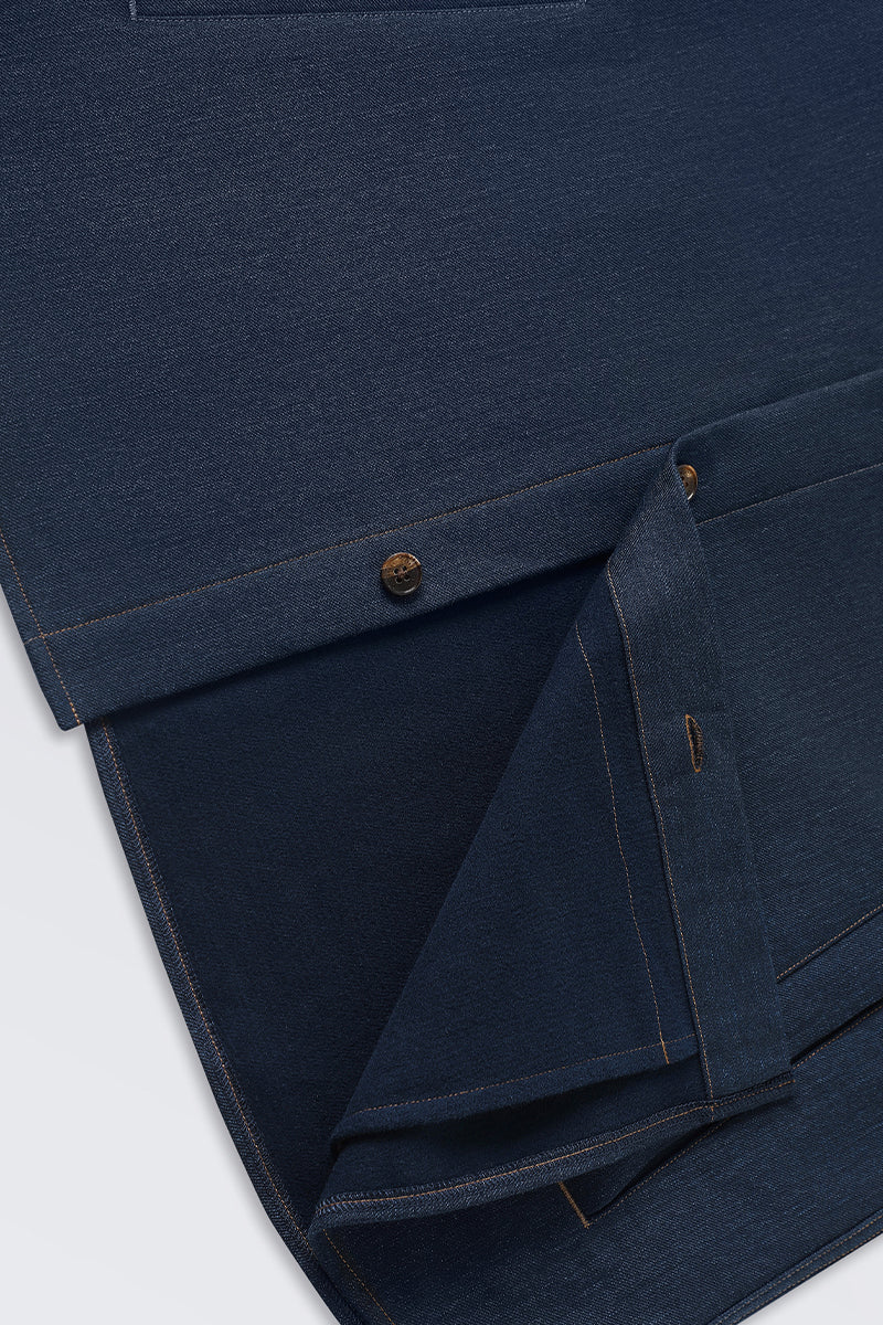 Brushed Contrast Stitch Shirt Jacket | Navy 30193N - Image 12