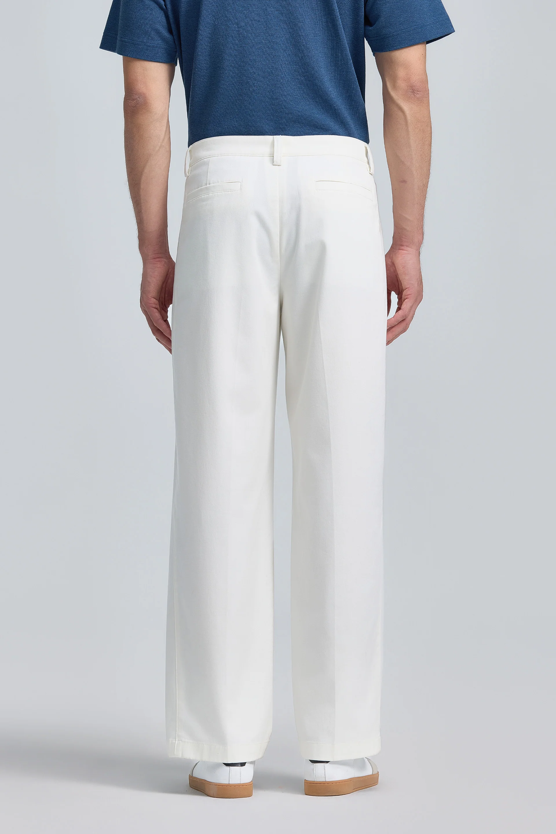 Cotton Barrel Leg Pants | Blanc White WH001Z - Image 3