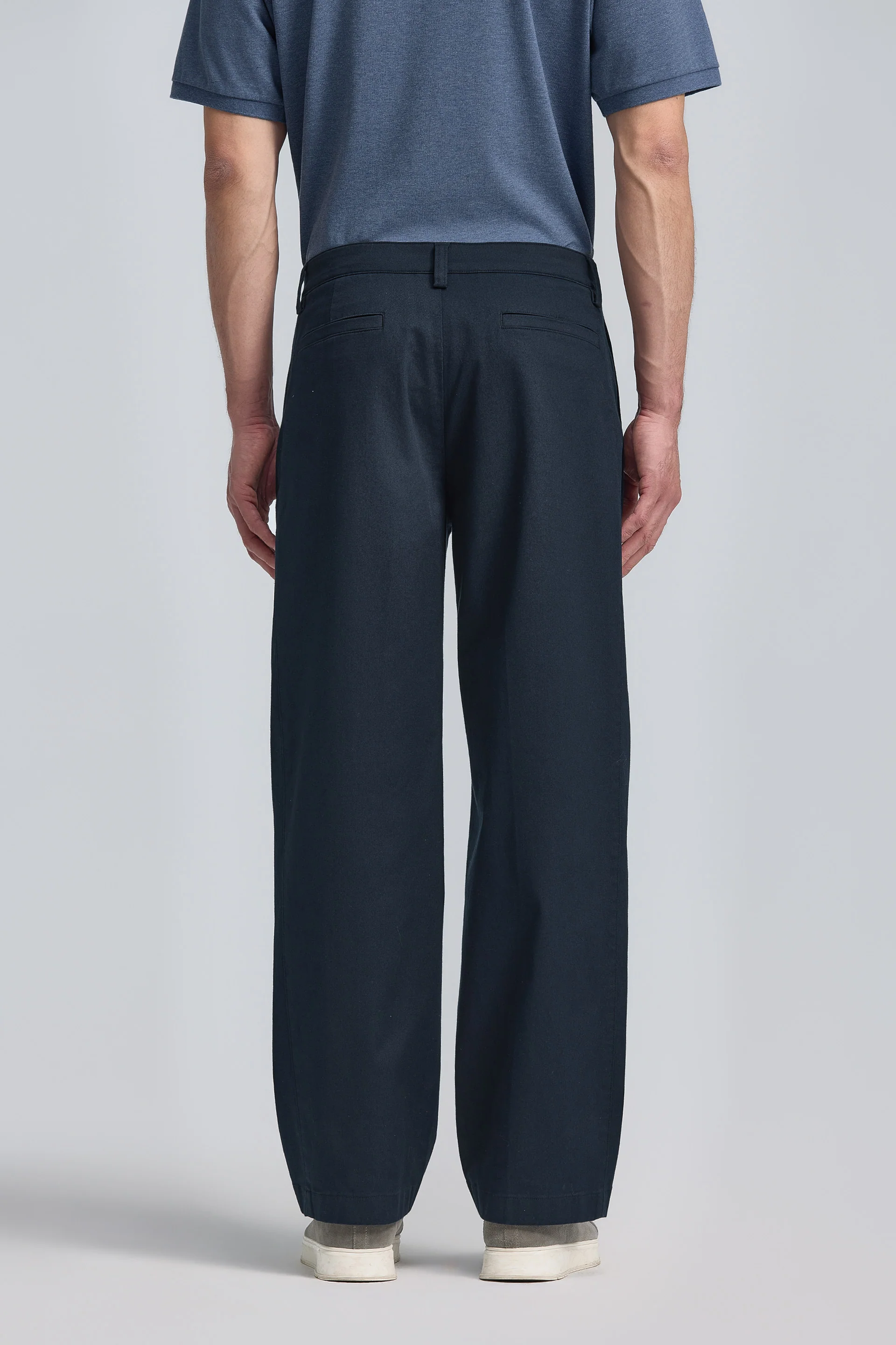 Cotton Barrel Leg Pants | Navy 18162P - Image 3