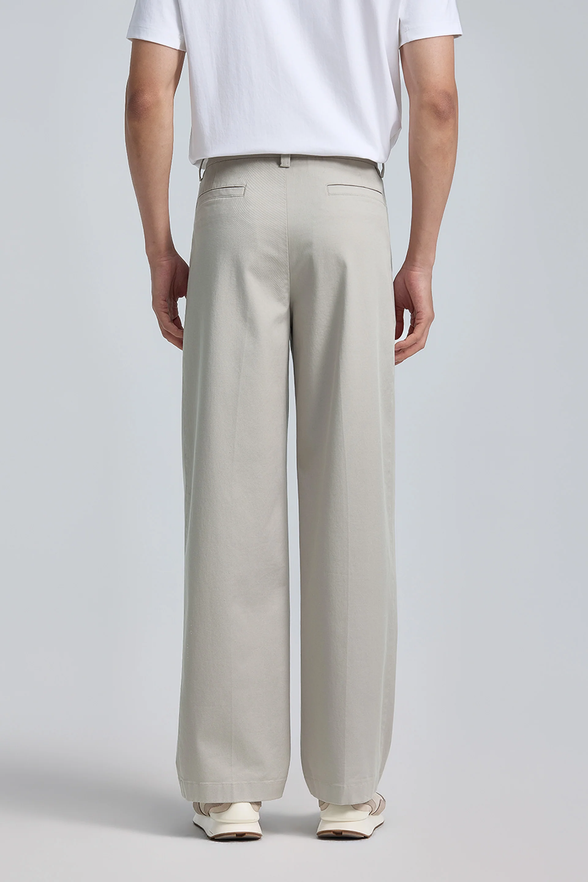Cotton Barrel Leg Pants | Sand Khaki 24712P - Image 3