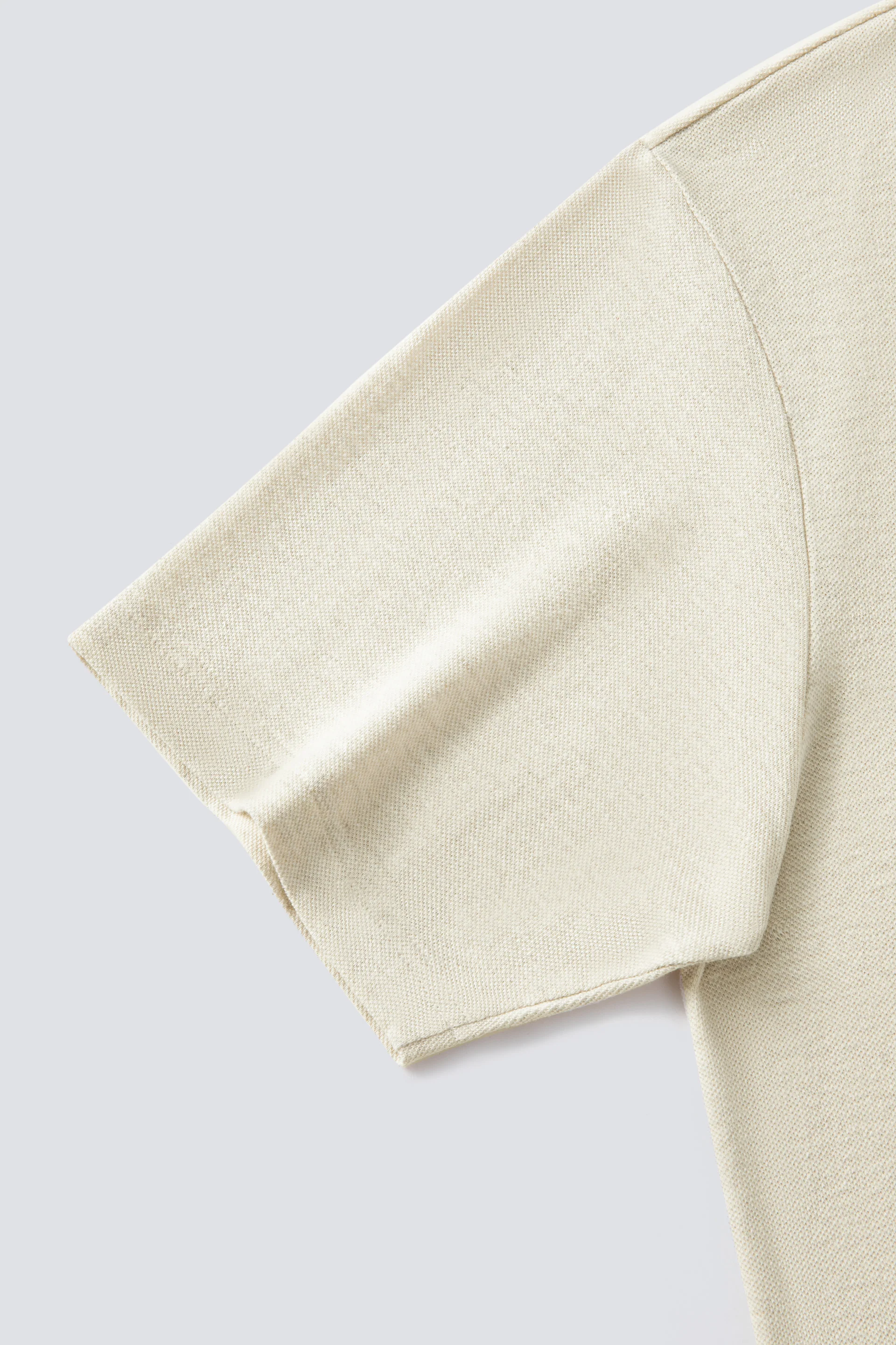 Cotton-Hemp Camp Collar Polo | Heather Light Khaki EQ4025 - Image 7