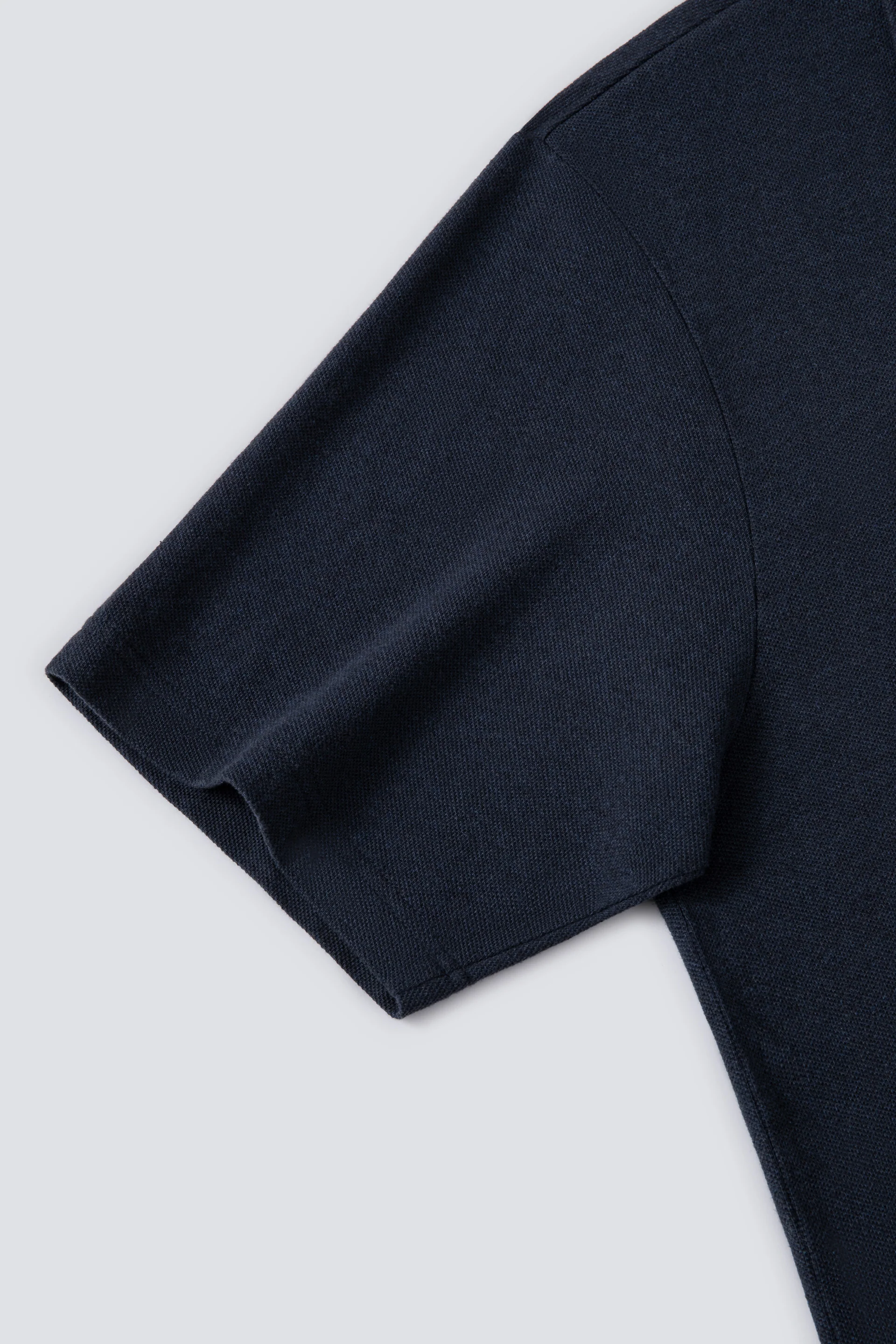Cotton-Hemp Camp Collar Polo | Navy EB1244 - Image 6