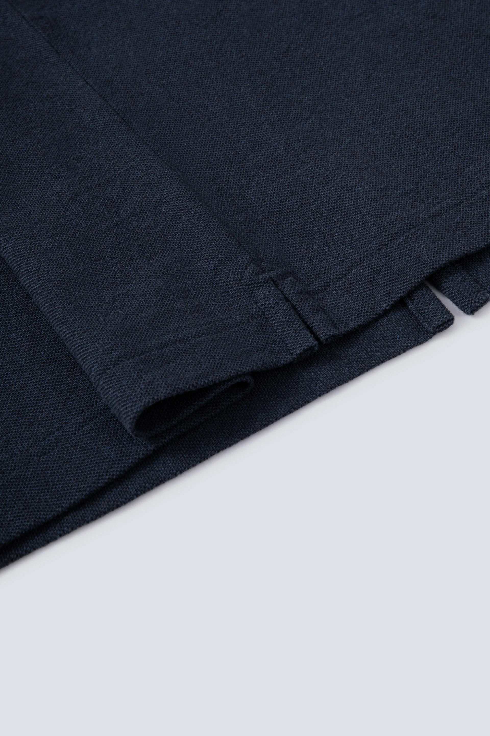 Cotton-Hemp Camp Collar Polo | Navy EB1244 - Image 7