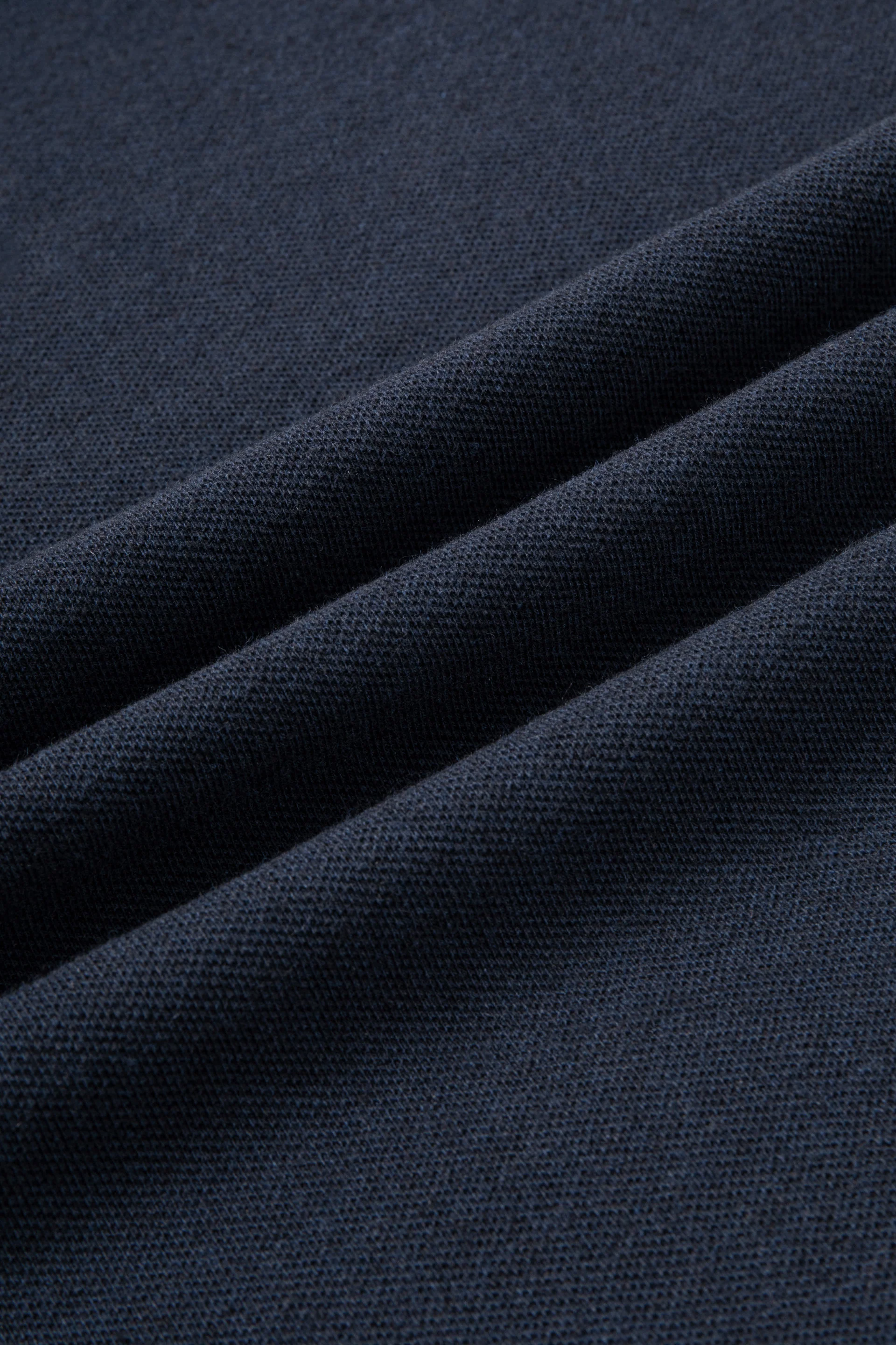 Cotton-Hemp Camp Collar Polo | Navy EB1244 - Image 8