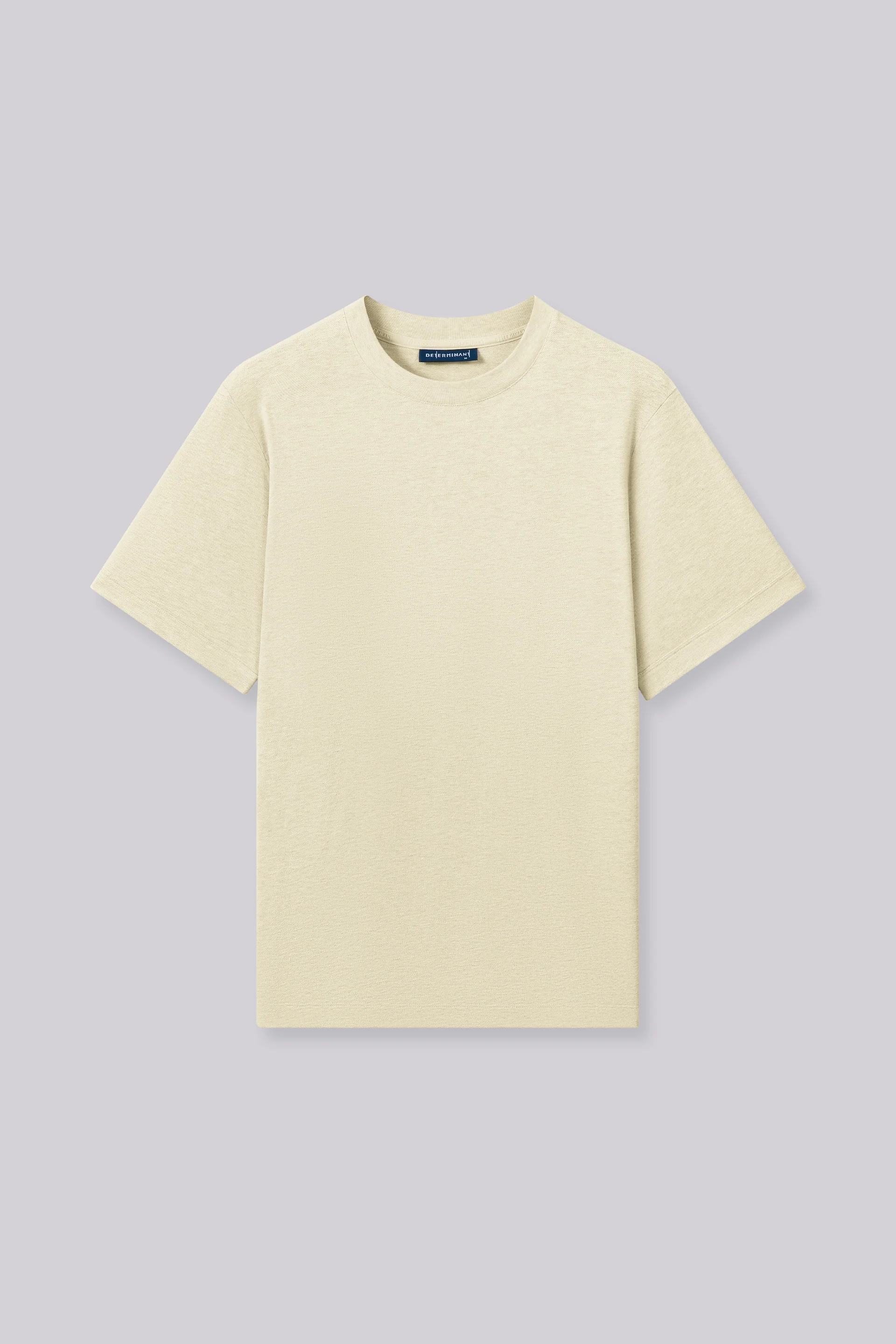 Cotton-Hemp Crew Neck T-Shirt | Heather Light Khaki EQ4025 - Image 6