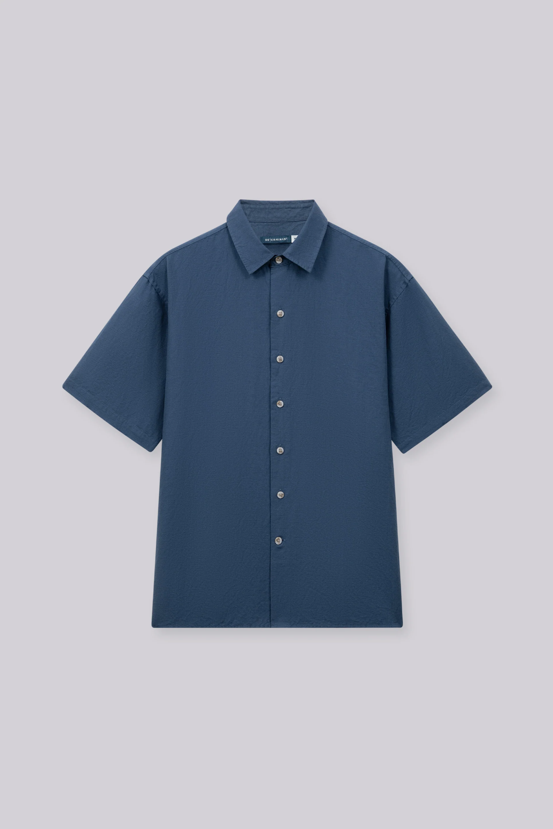 Cotton-Linen Short Sleeve Casual Shirt | Ensign Blue 25485N - Image 5