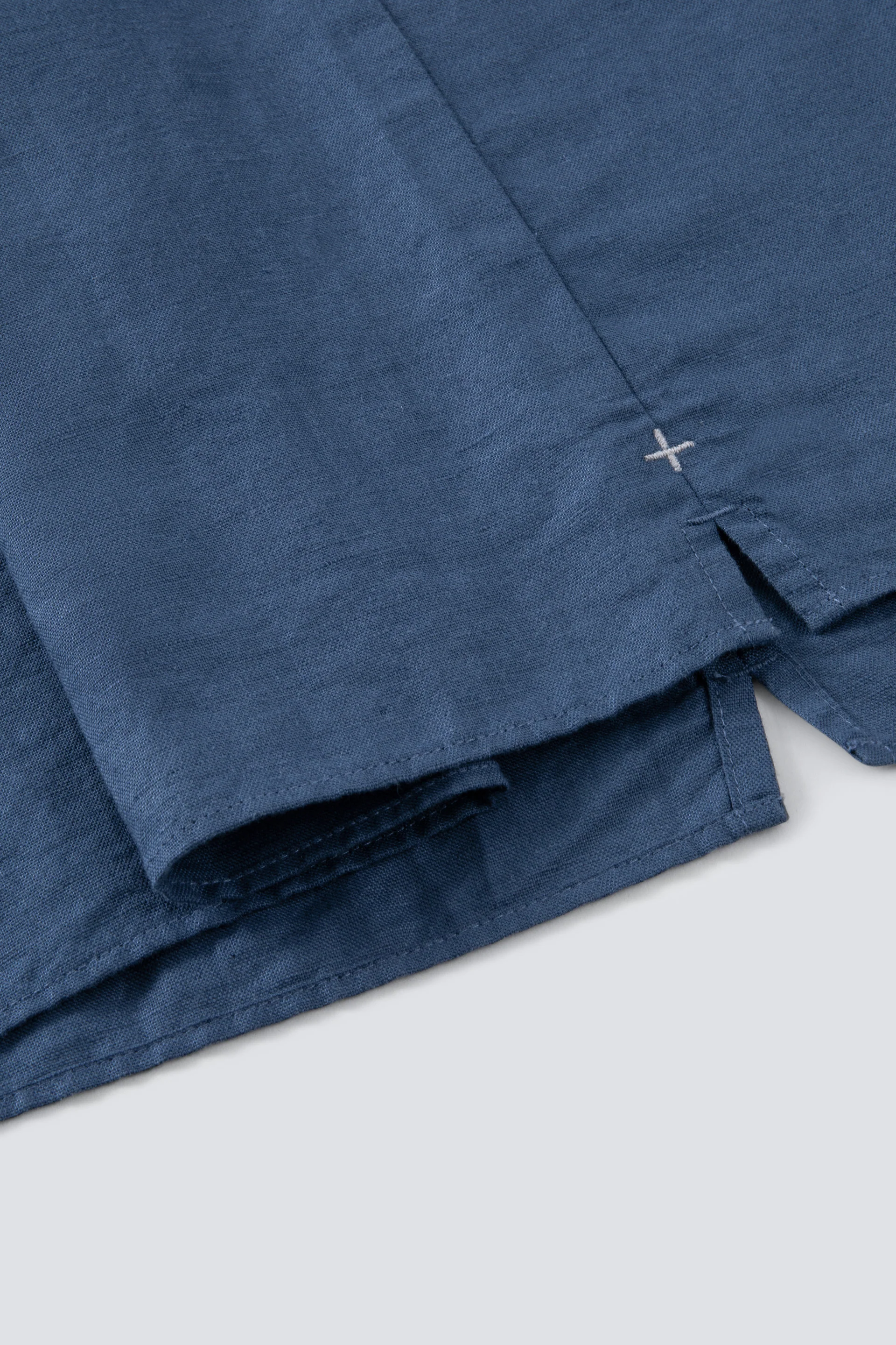 Cotton-Linen Short Sleeve Casual Shirt | Ensign Blue 25485N - Image 9