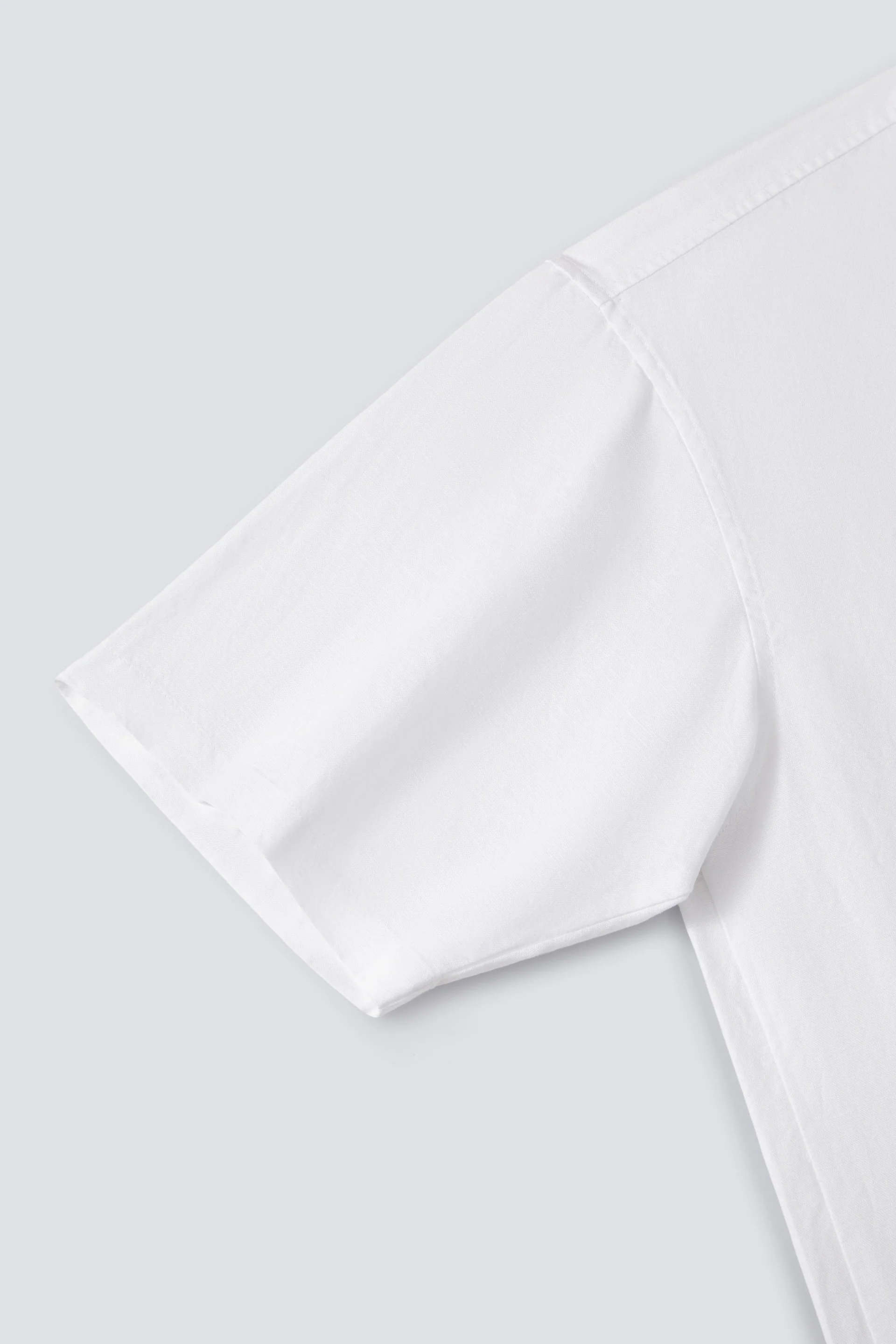 Cotton-Linen Short Sleeve Casual Shirt | White WH001Z - Image 5