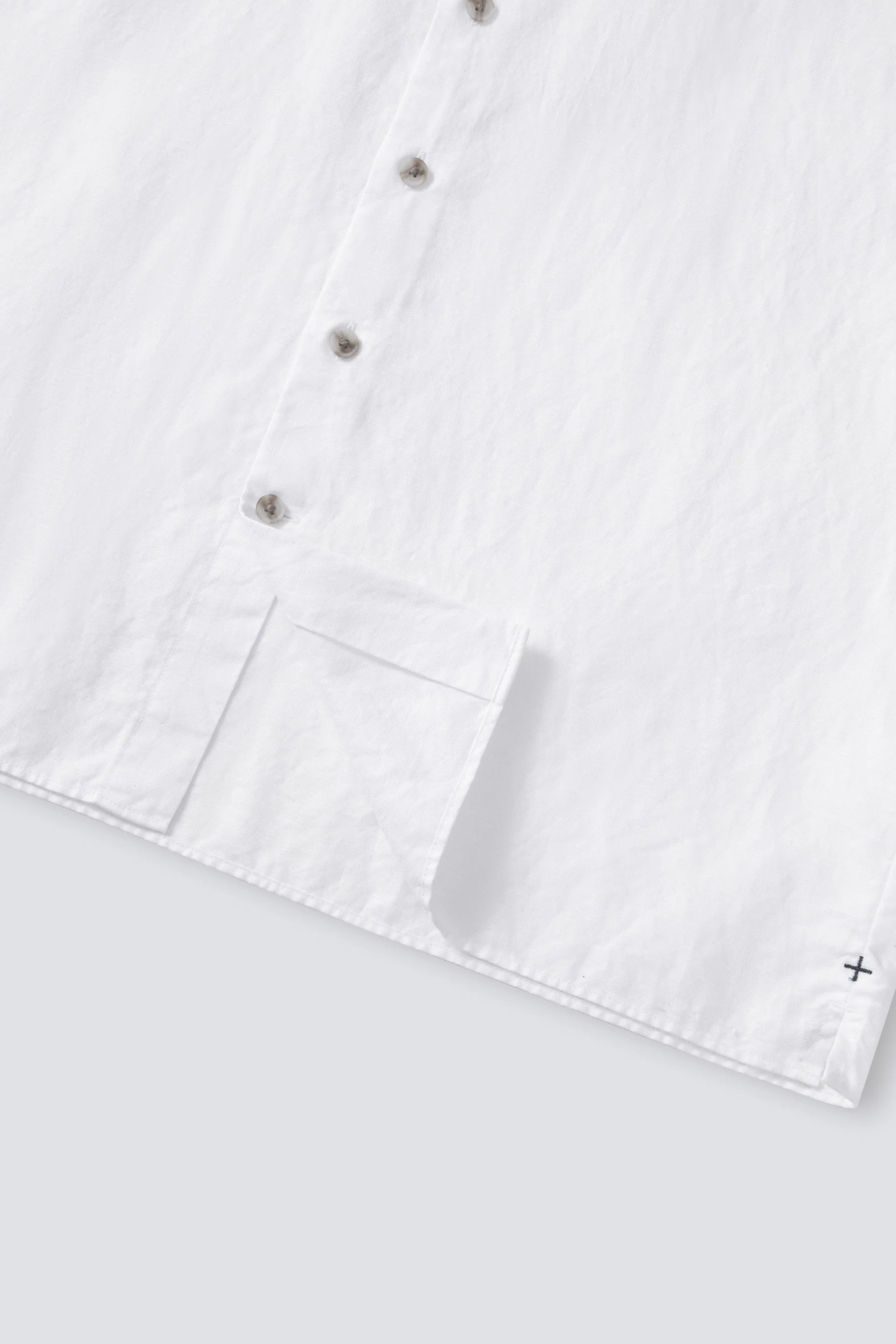 Cotton-Linen Short Sleeve Casual Shirt | White WH001Z - Image 7