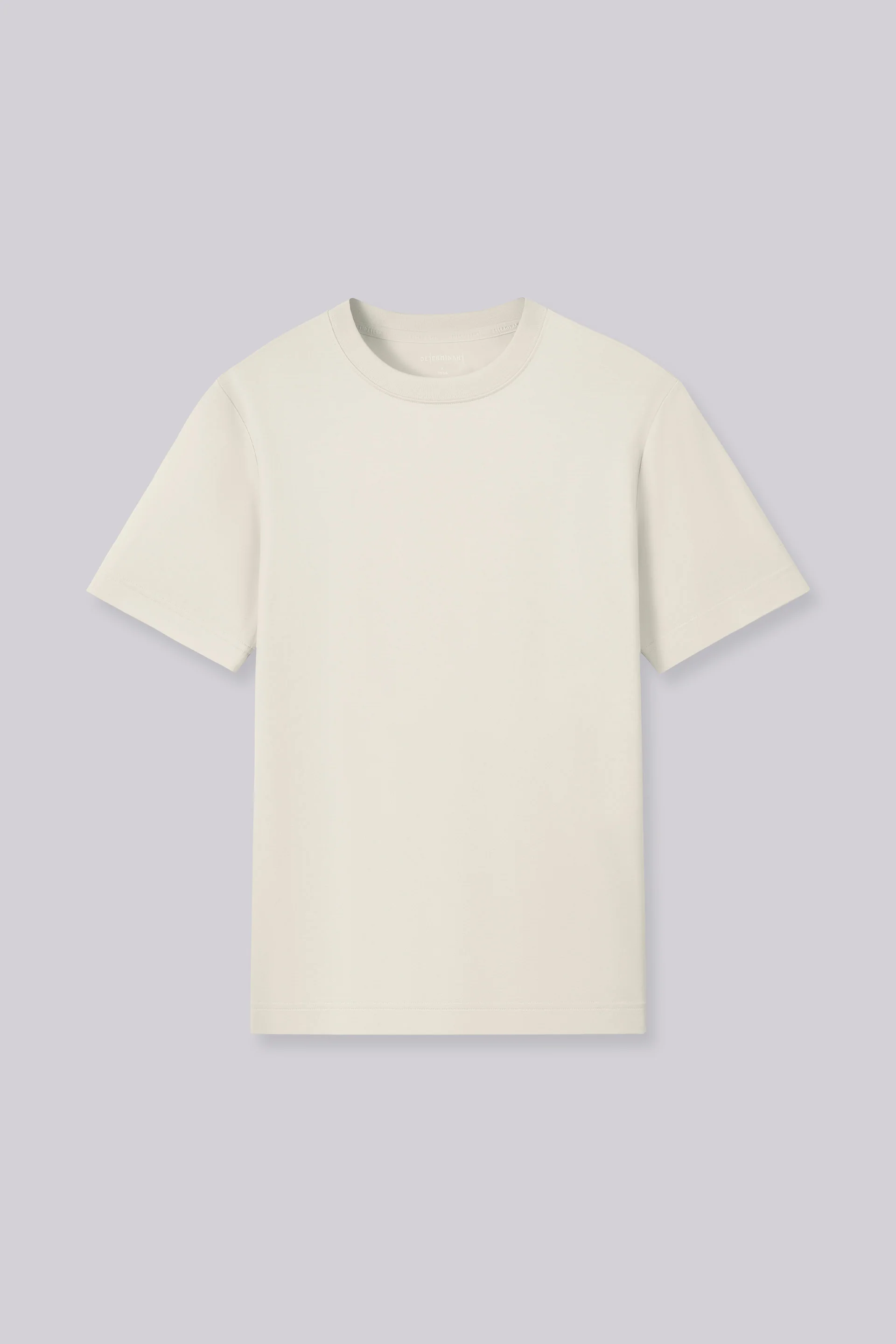 Cotton-Silk Crew Neck Slim Fit T-Shirt | Light Beige WMGR1U - Image 4
