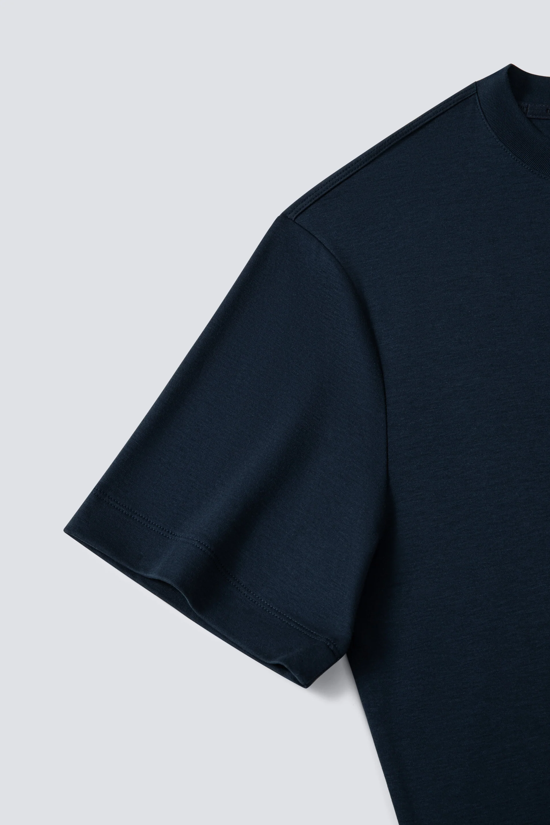 Cotton-Wool Crew Neck Slim Fit T-Shirt | Navy 14036N - Image 5