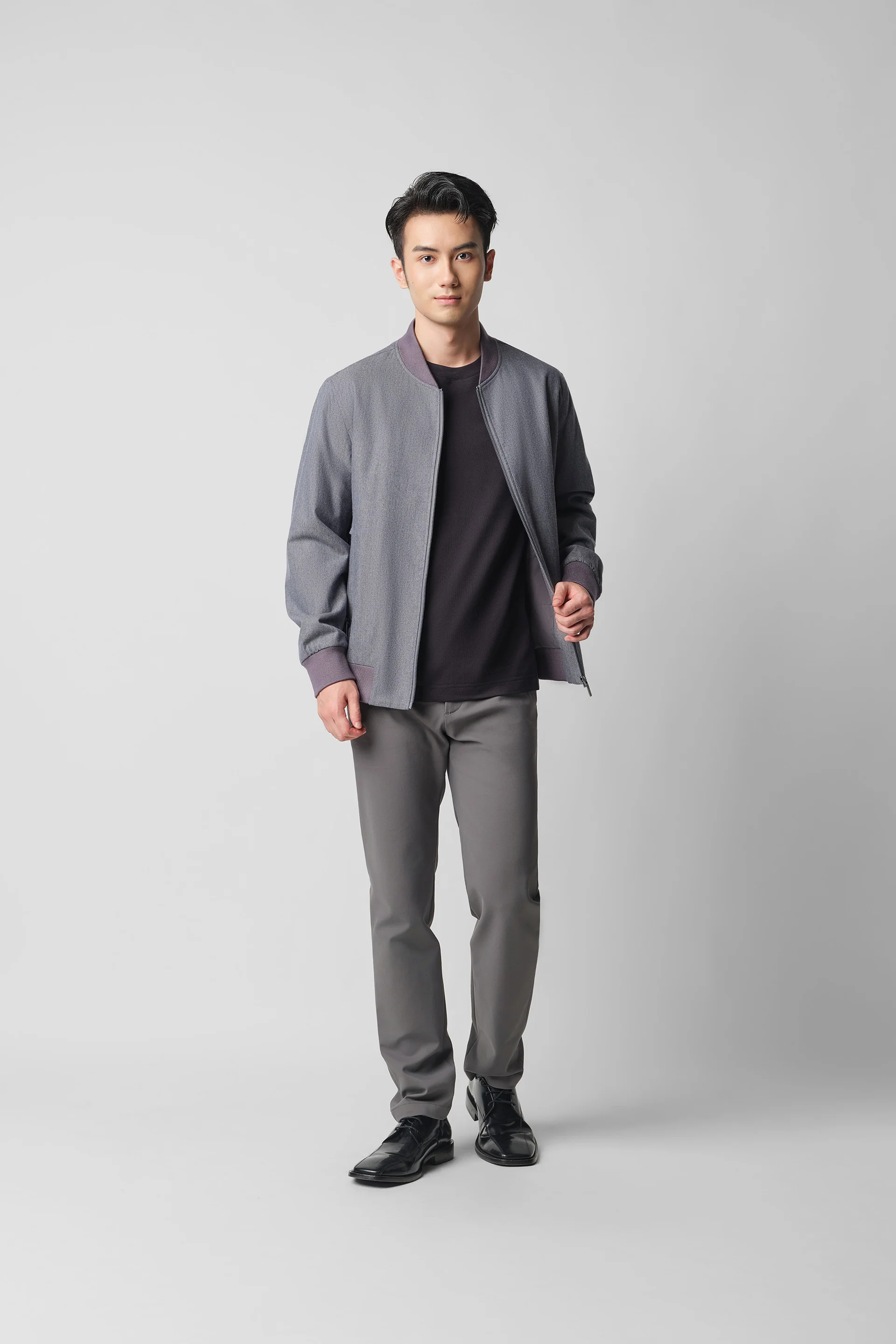 Cotton-Yak Insulated Bomber Jacket | Charcoal Grey 5407NZ - Image 6