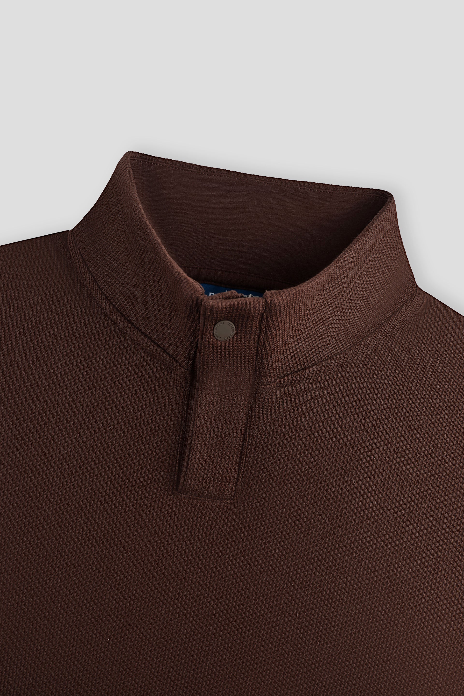 Cotton-Yak Quarter-Zip Ribbed Jacquard Sweater | Deep Brown VE3771 - Image 3