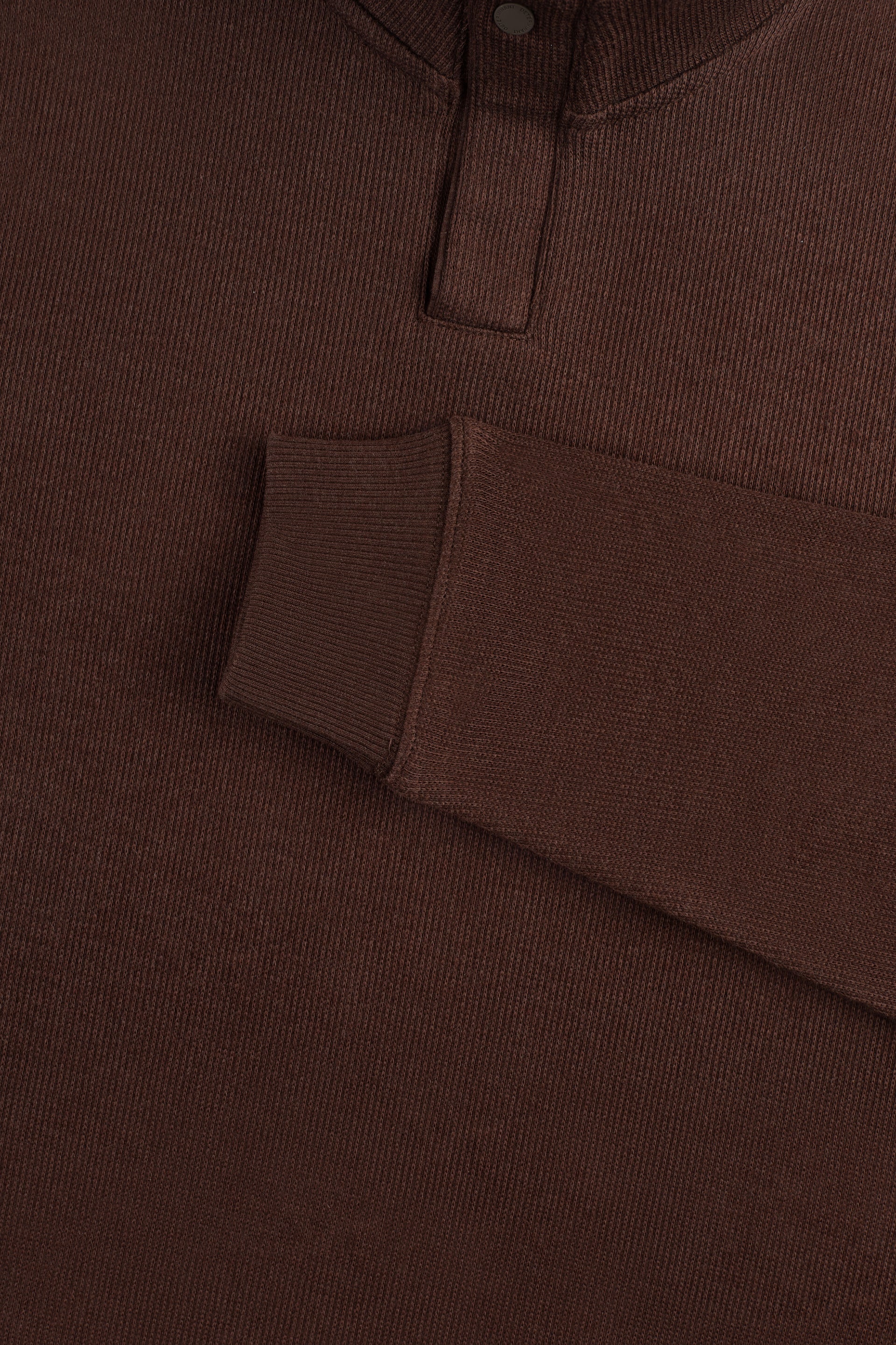 Cotton-Yak Quarter-Zip Ribbed Jacquard Sweater | Deep Brown VE3771 - Image 4