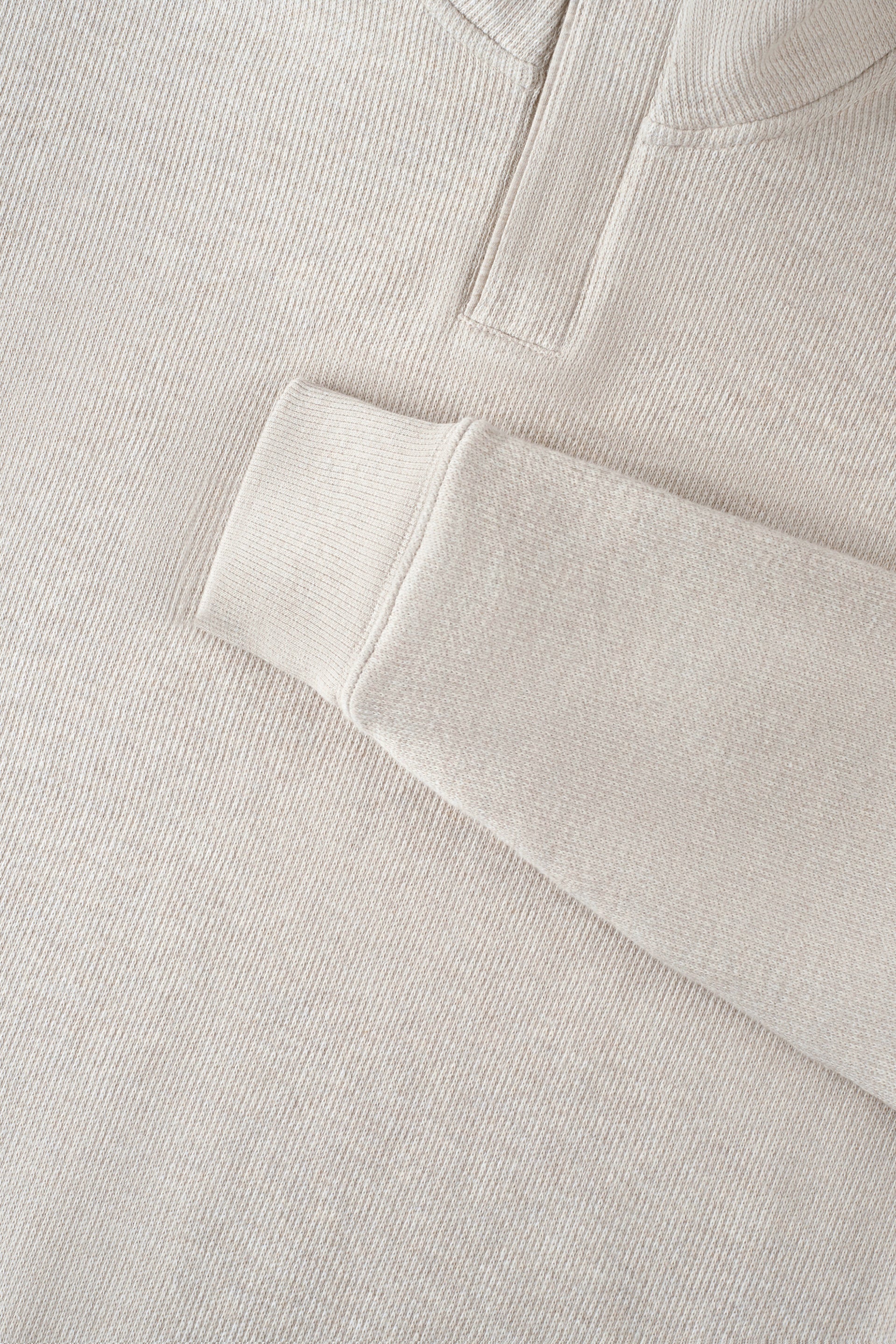 Cotton-Yak Quarter-Zip Ribbed Jacquard Sweater | Light Khaki E4Y189 - Image 4