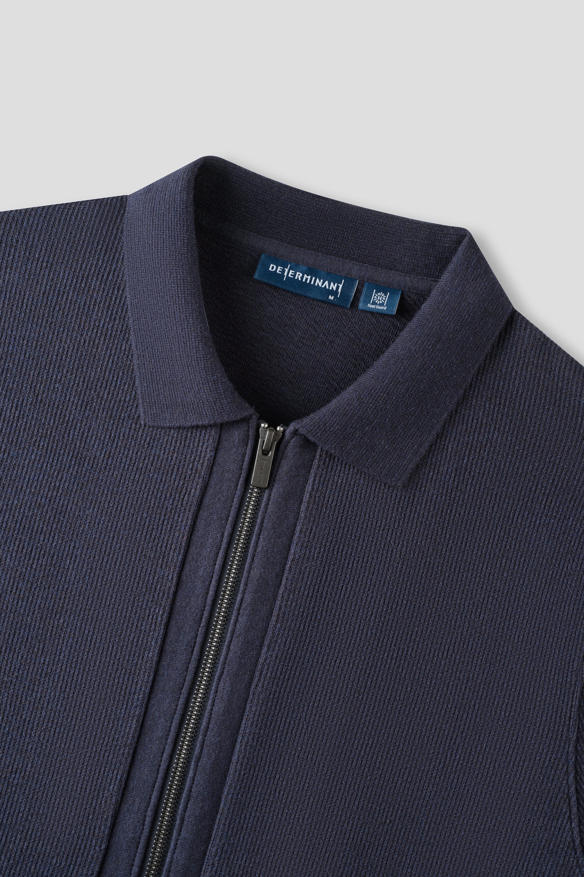 Cotton-Yak Ribbed Jacquard Full-Zip Jacket | Navy EB1244 - Image 3