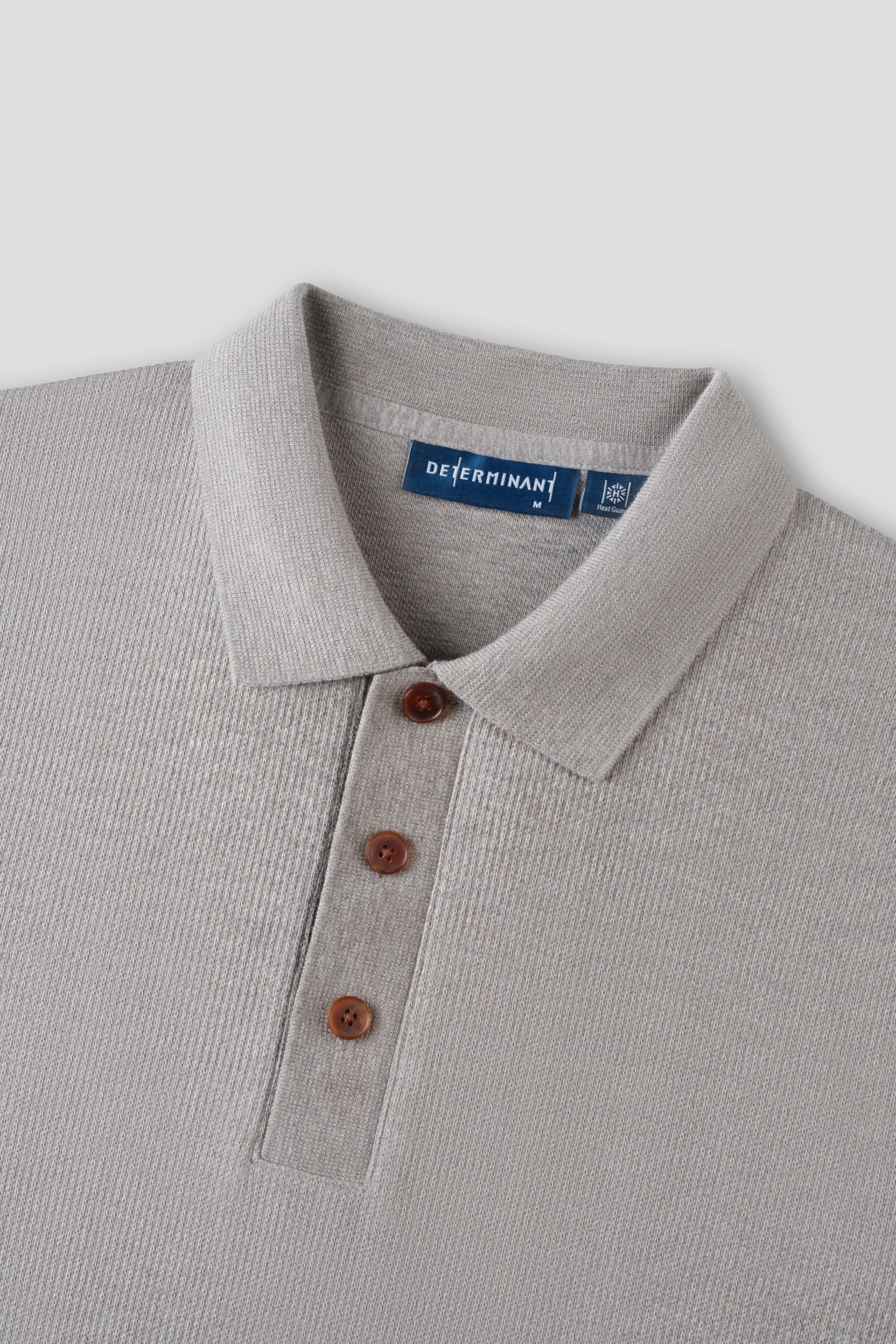 Cotton-Yak Ribbed Jacquard Polo Sweater | Grey VE3874 - Image 3