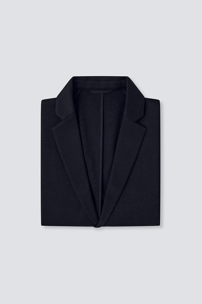 CottonSTRETCH Knit Smart Blazer | Black BKFD01 - Image 10