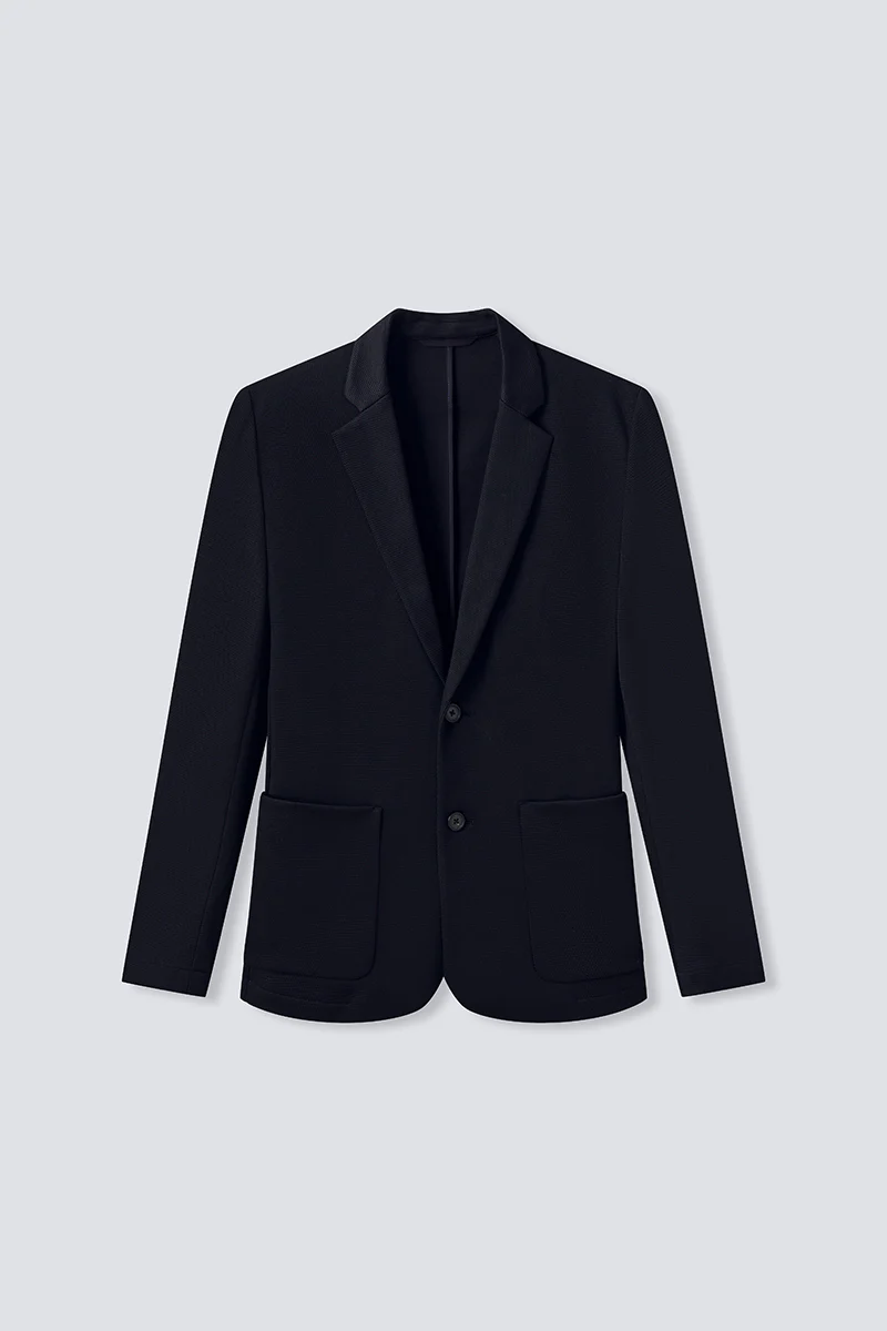 CottonSTRETCH Knit Smart Blazer | Black BKFD01 - Image 7