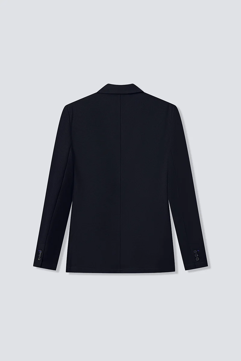 CottonSTRETCH Knit Smart Blazer | Black BKFD01 - Image 8