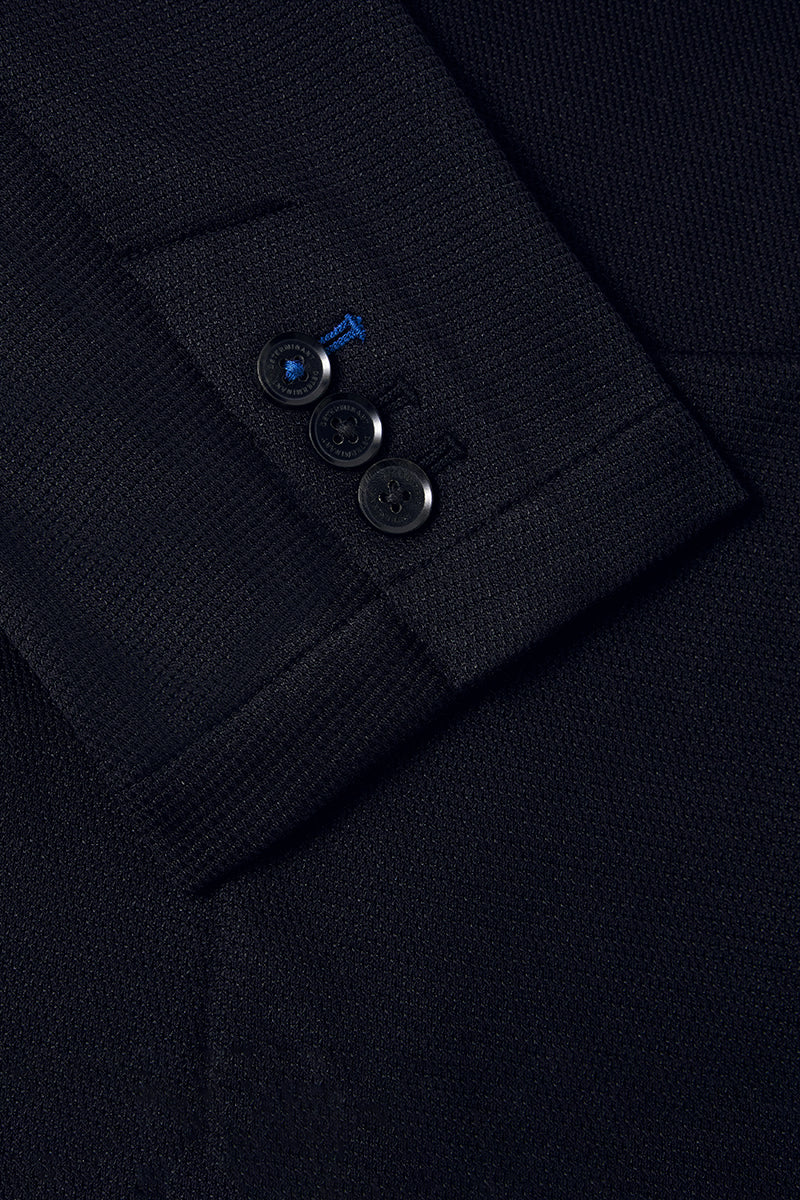 CottonSTRETCH Knit Smart Blazer | Black BKFD01 - Image 9