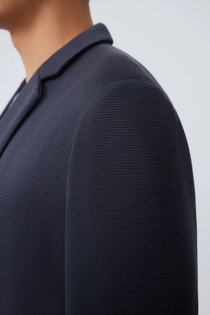 CottonSTRETCH Knit Smart Blazer | Dark Grey GYE161 - Image 4