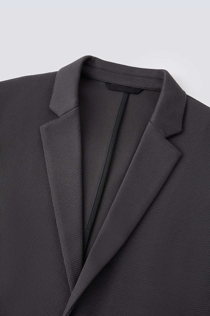 CottonSTRETCH Knit Smart Blazer | Dark Grey GYE161 - Image 6