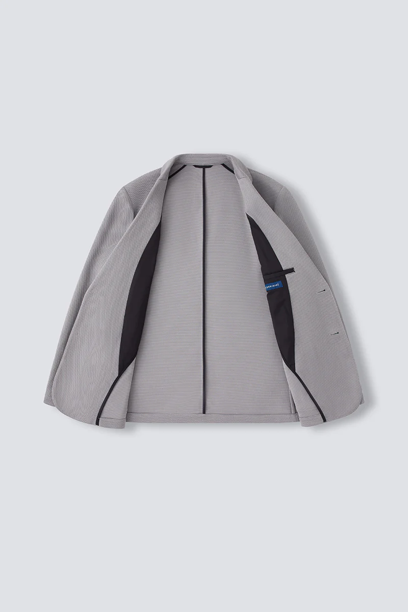 CottonSTRETCH Knit Smart Blazer | Grey GYE144 - Image 11