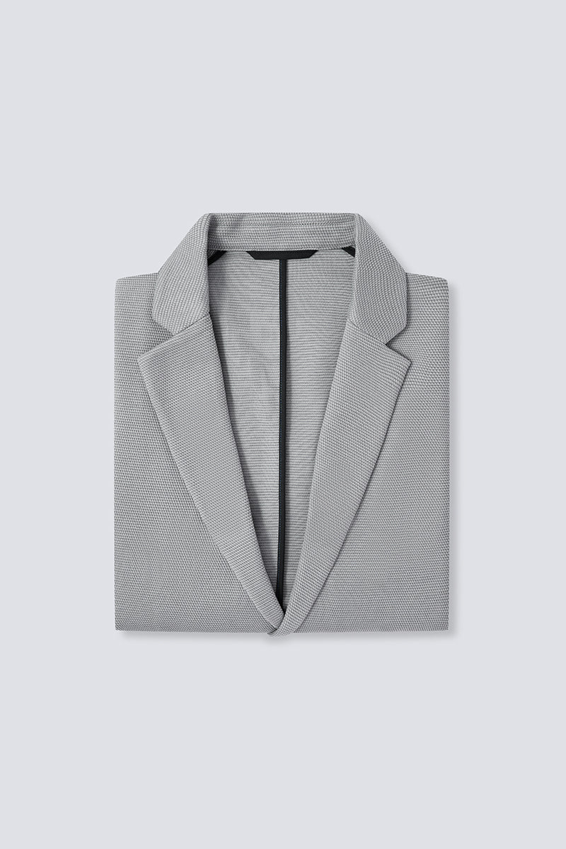 CottonSTRETCH Knit Smart Blazer | Grey GYE144 - Image 13