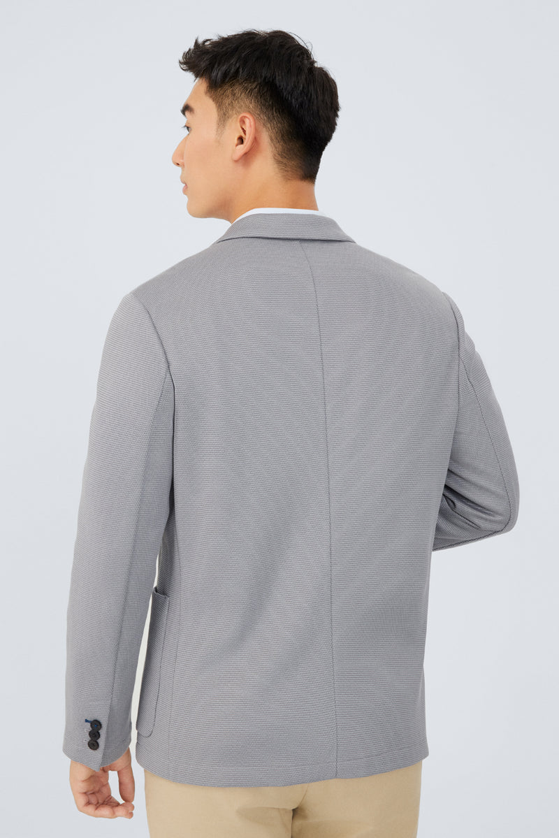 CottonSTRETCH Knit Smart Blazer | Grey GYE144 - Image 3