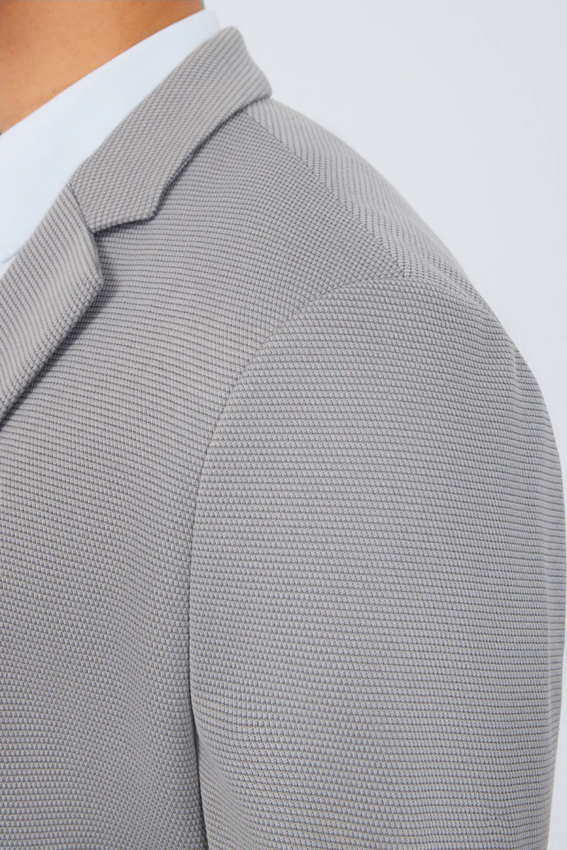 CottonSTRETCH Knit Smart Blazer | Grey GYE144 - Image 4