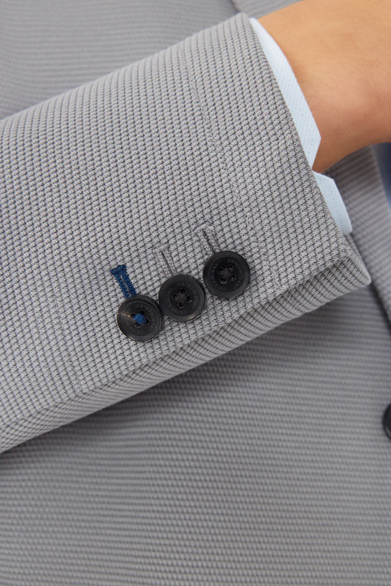 CottonSTRETCH Knit Smart Blazer | Grey GYE144 - Image 5