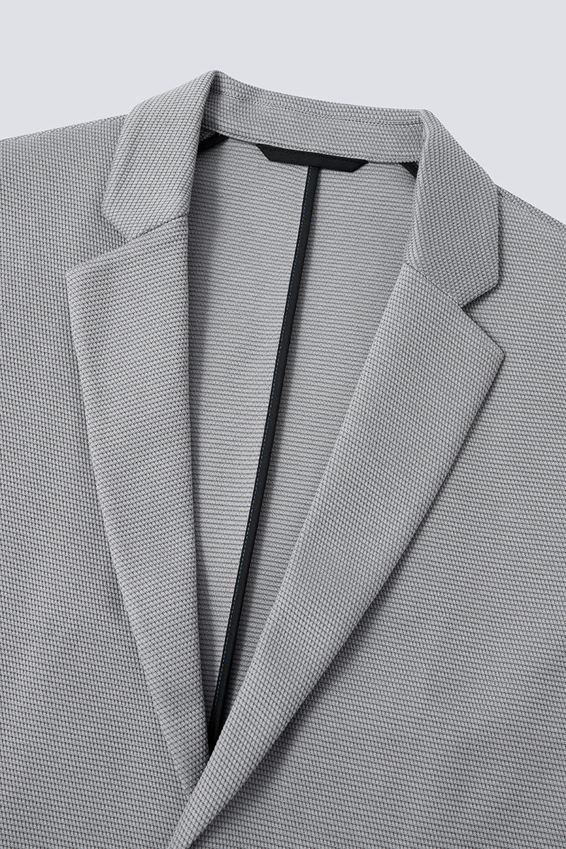 CottonSTRETCH Knit Smart Blazer | Grey GYE144 - Image 6