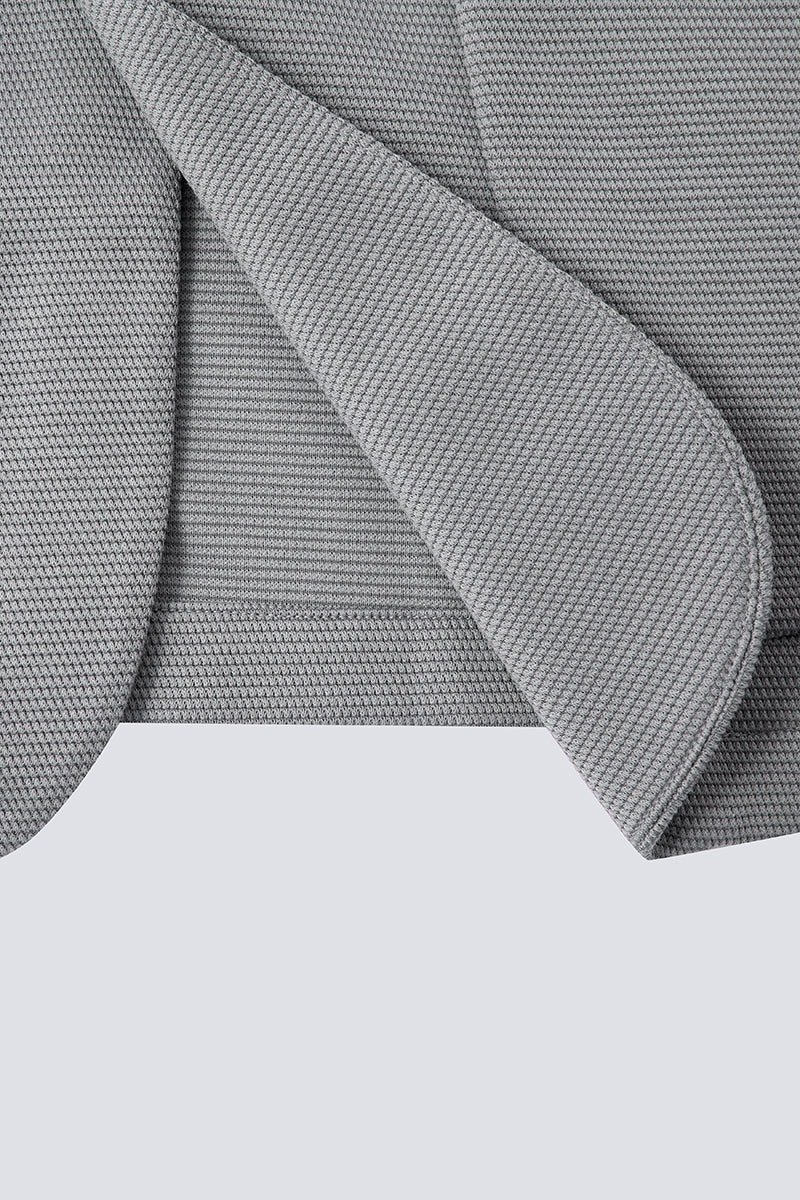 CottonSTRETCH Knit Smart Blazer | Grey GYE144 - Image 8
