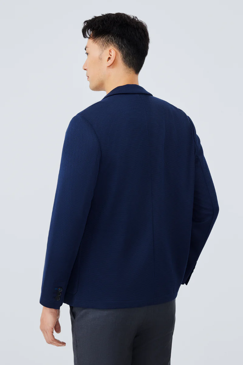 CottonSTRETCH Knit Smart Blazer | Navy NNY096 - Image 3