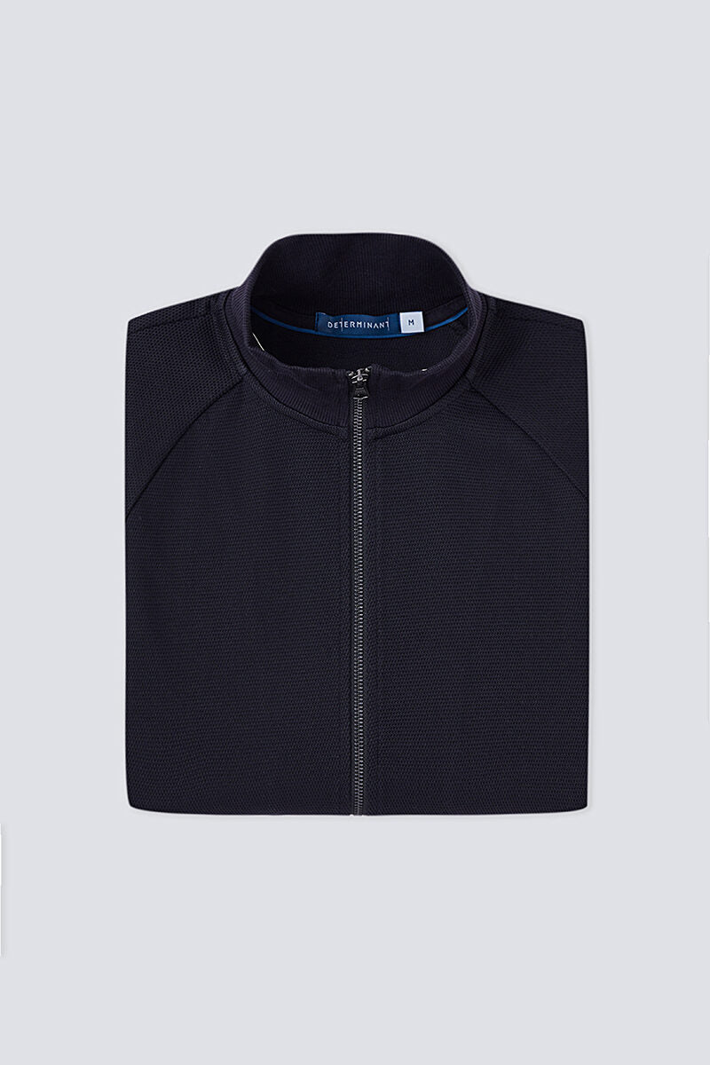 CottonSTRETCH Stand Collar Knit Jacket | Black BKFD01 - Image 10