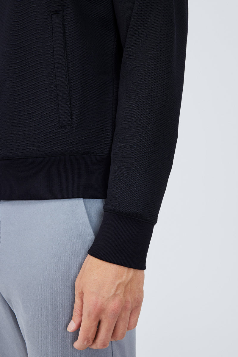 CottonSTRETCH Stand Collar Knit Jacket | Black BKFD01 - Image 5