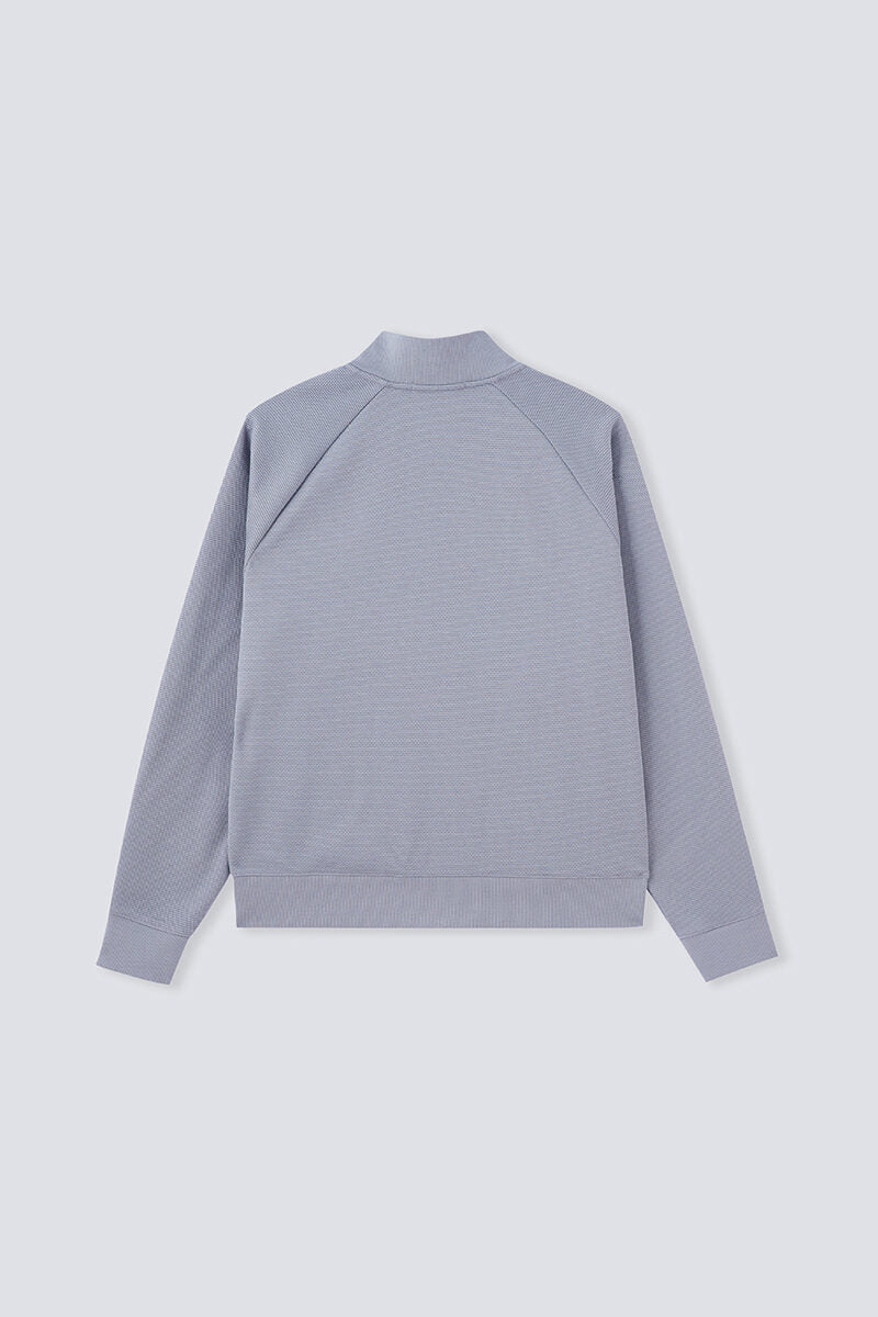 CottonSTRETCH Stand Collar Knit Jacket | Grey GYE144 - Image 11