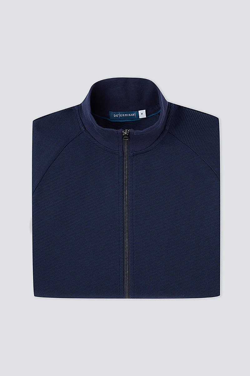 CottonSTRETCH Stand Collar Knit Jacket | Navy NNY096 - Image 11