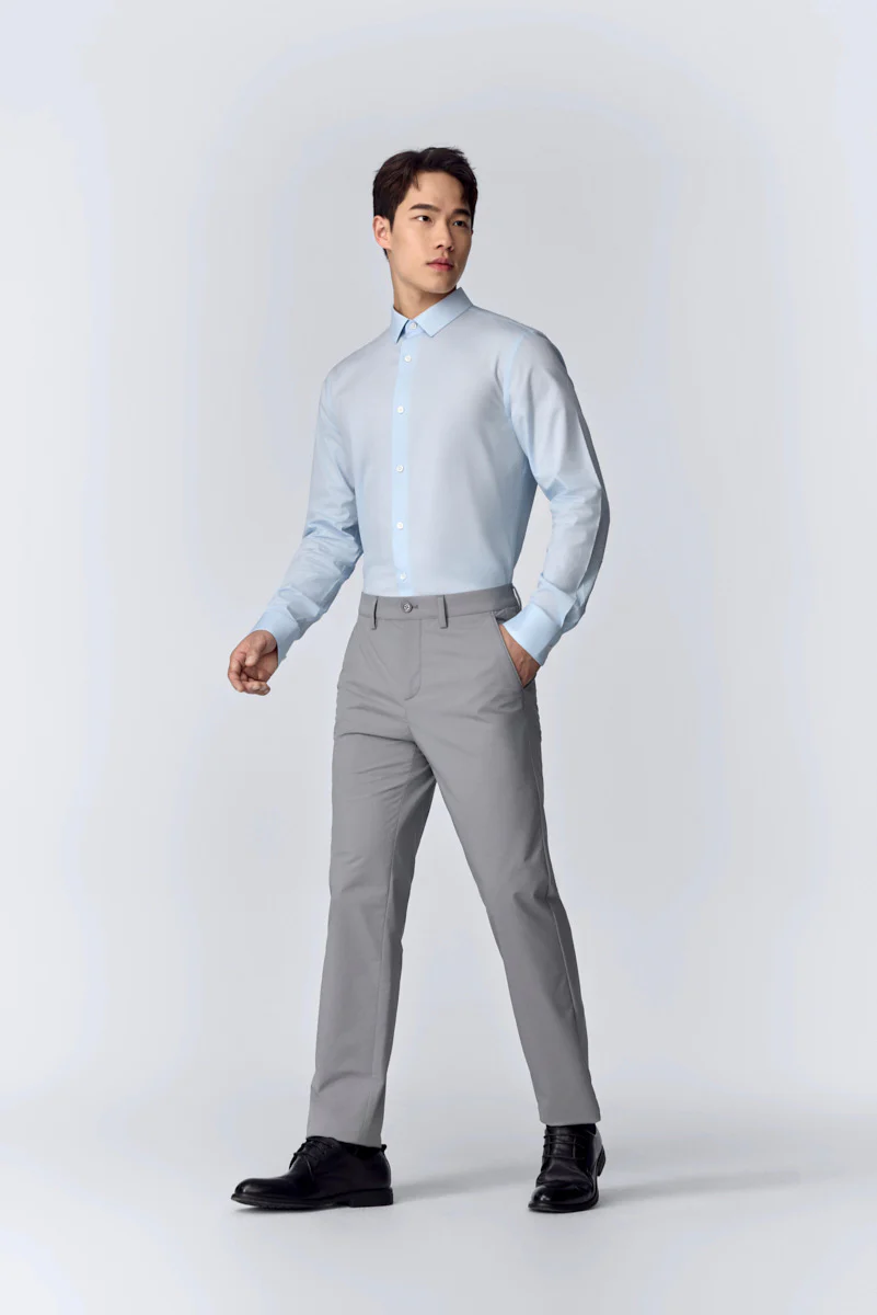 CottonSTRETCH Twill Dress Shirt | Blue 13140N - Image 2