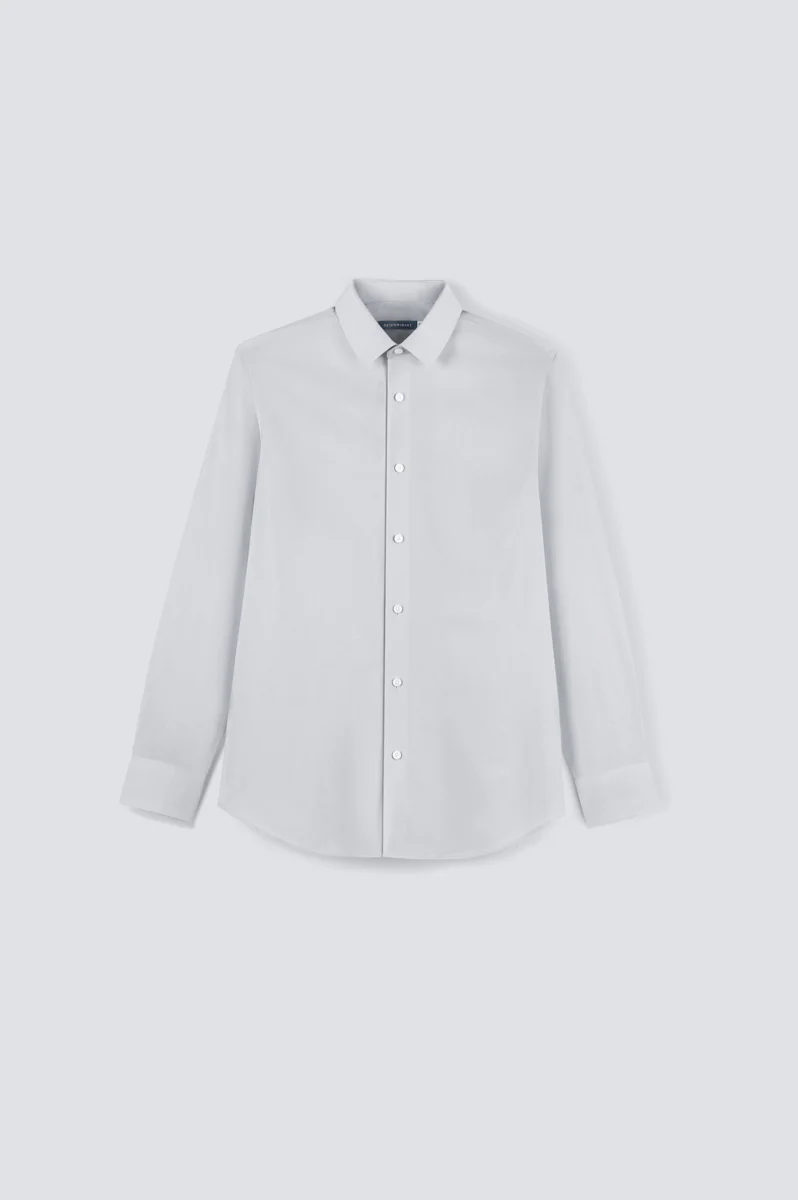 CottonSTRETCH Twill Dress Shirt | Pale Grey 13141N - Image 5