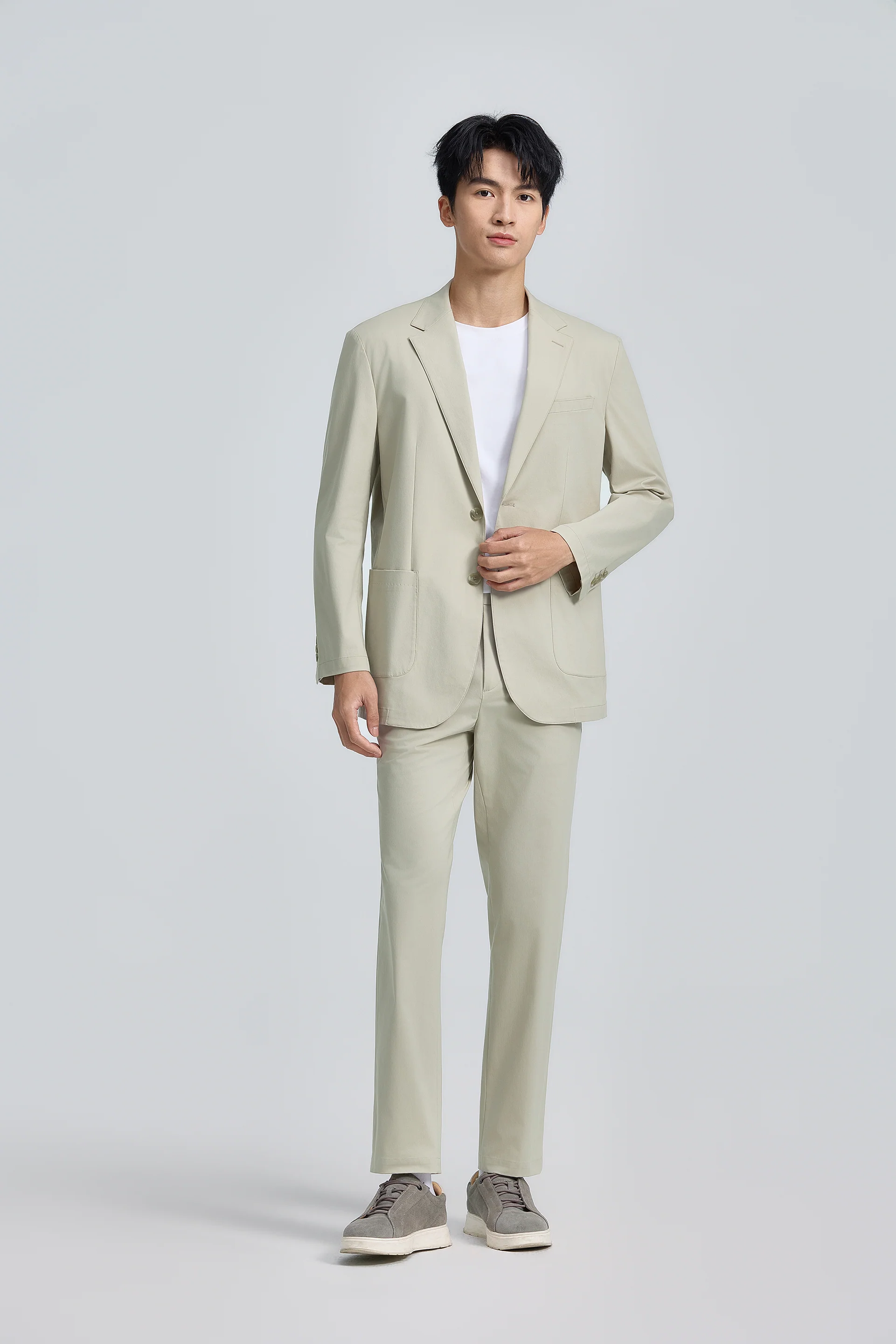 CottonSTRETCH Unstructured Woven Blazer | Sand Khaki 26350N - Image 12