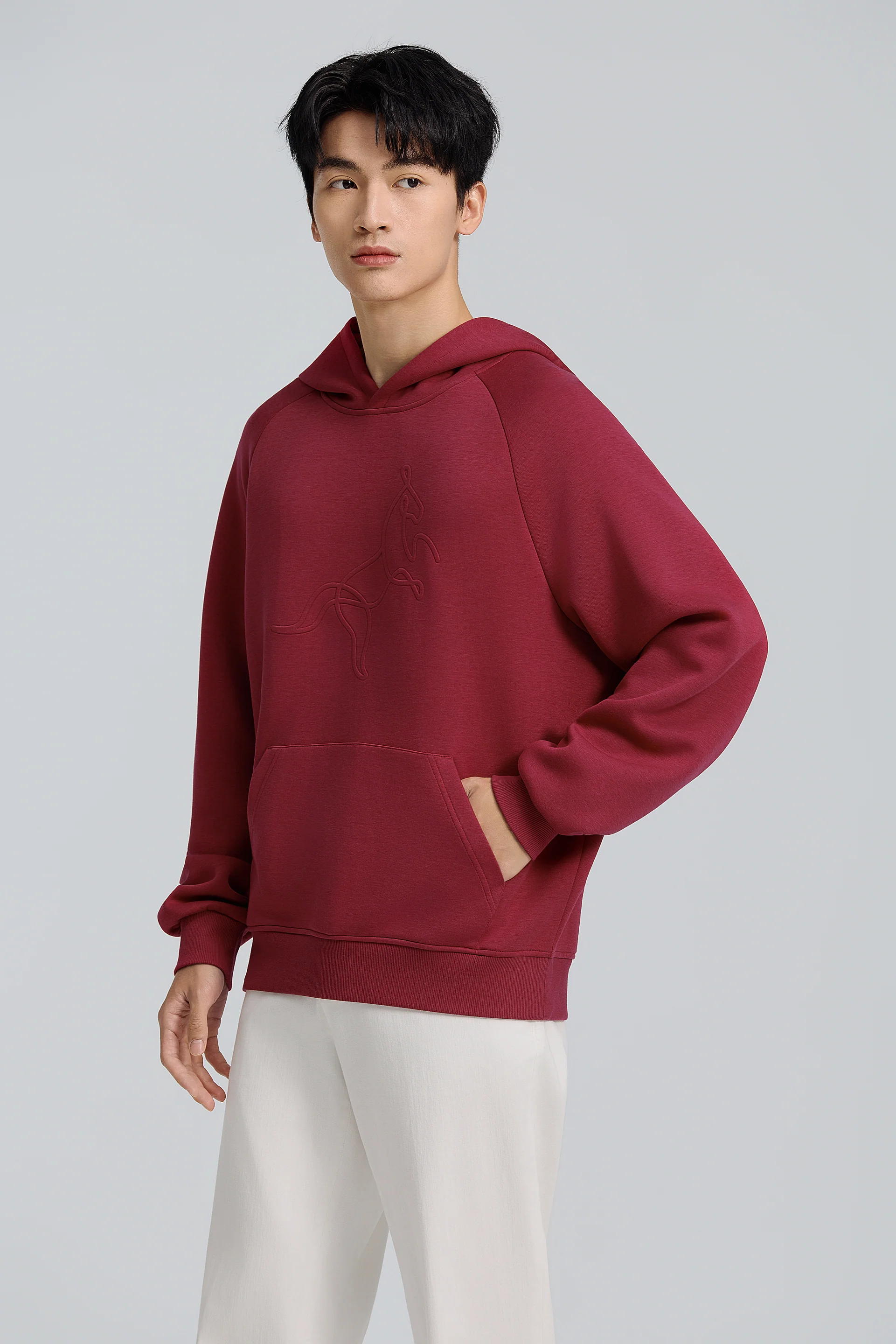 CottonSTRETCH Year of the Horse Hoodie | Burgundy RDE167