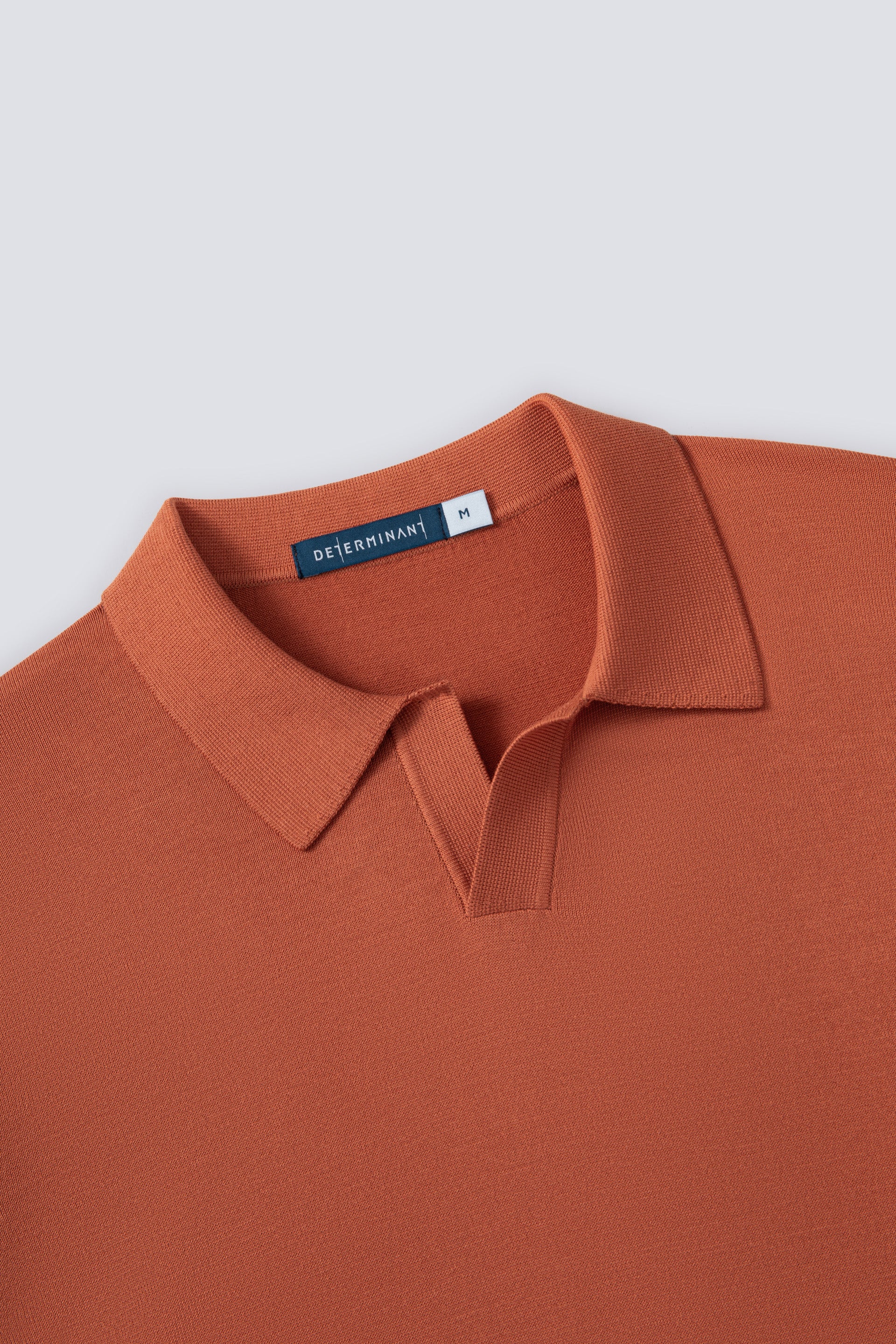 Flat-Knit Buttonless Sweater Polo | Orange Rust PT1447 - Image 2