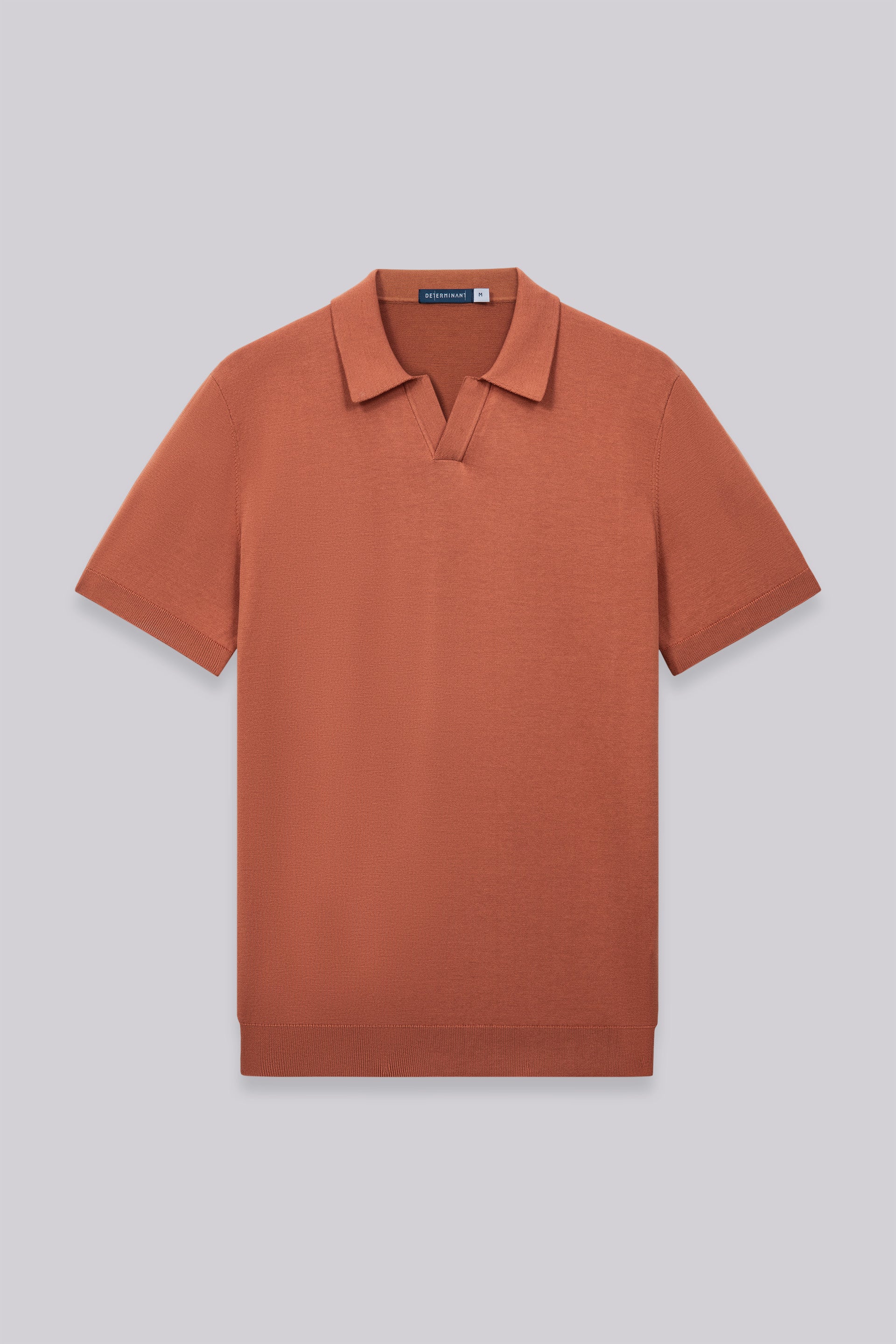 Flat-Knit Buttonless Sweater Polo | Orange Rust PT1447 - Image 4