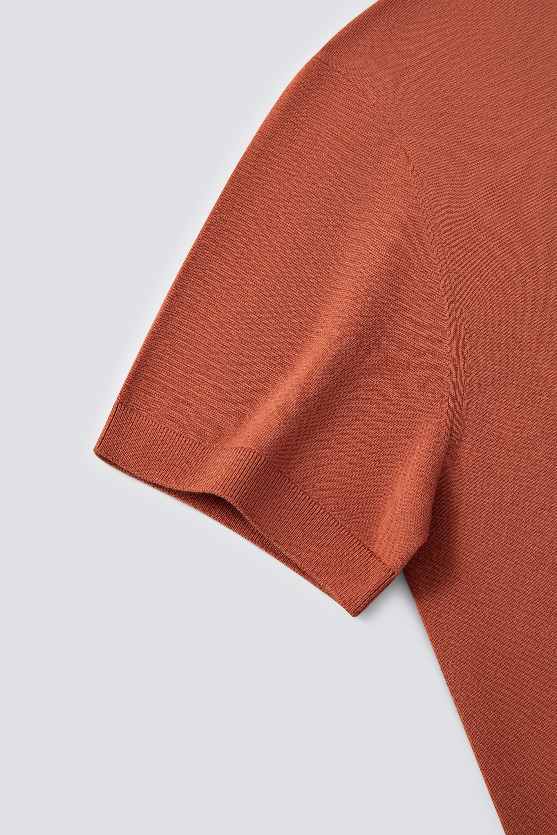 Flat-Knit Buttonless Sweater Polo | Orange Rust PT1447 - Image 6
