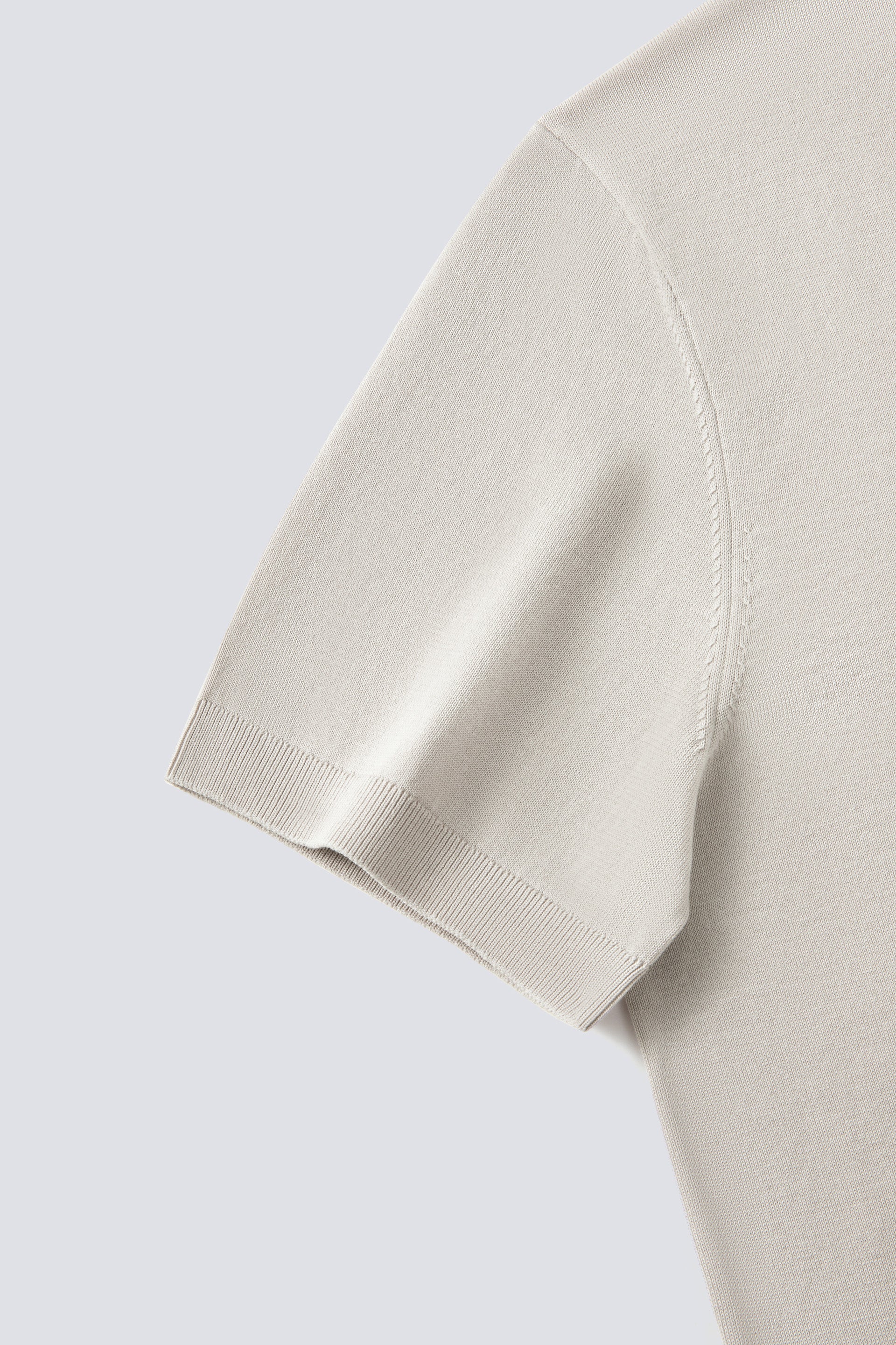 Flat-Knit Buttonless Sweater Polo | Silver Grey PT1400 - Image 6