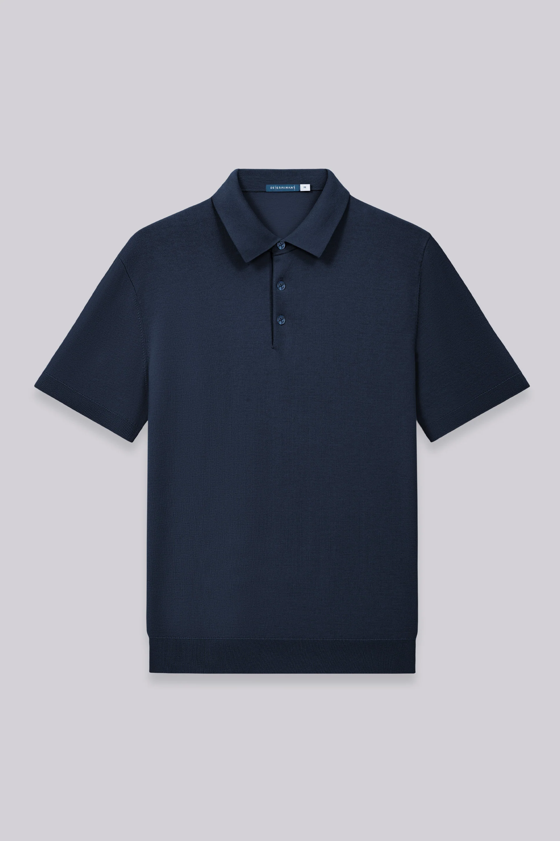Flat-Knit Three-Button Sweater Polo | Navy 14036N - Image 4