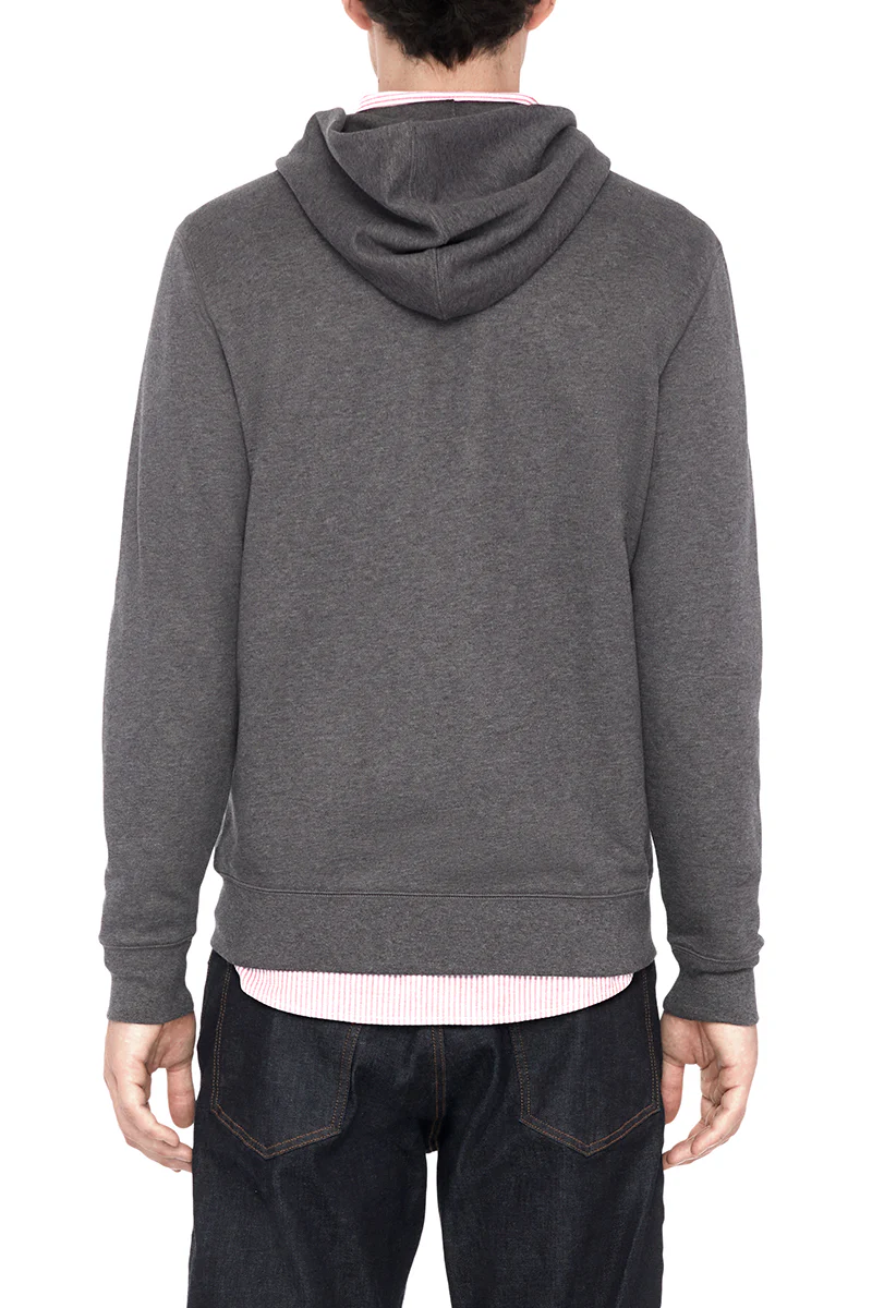 French Terry Zip-Up Hoodie | Dark Grey EBC50Z - Image 4