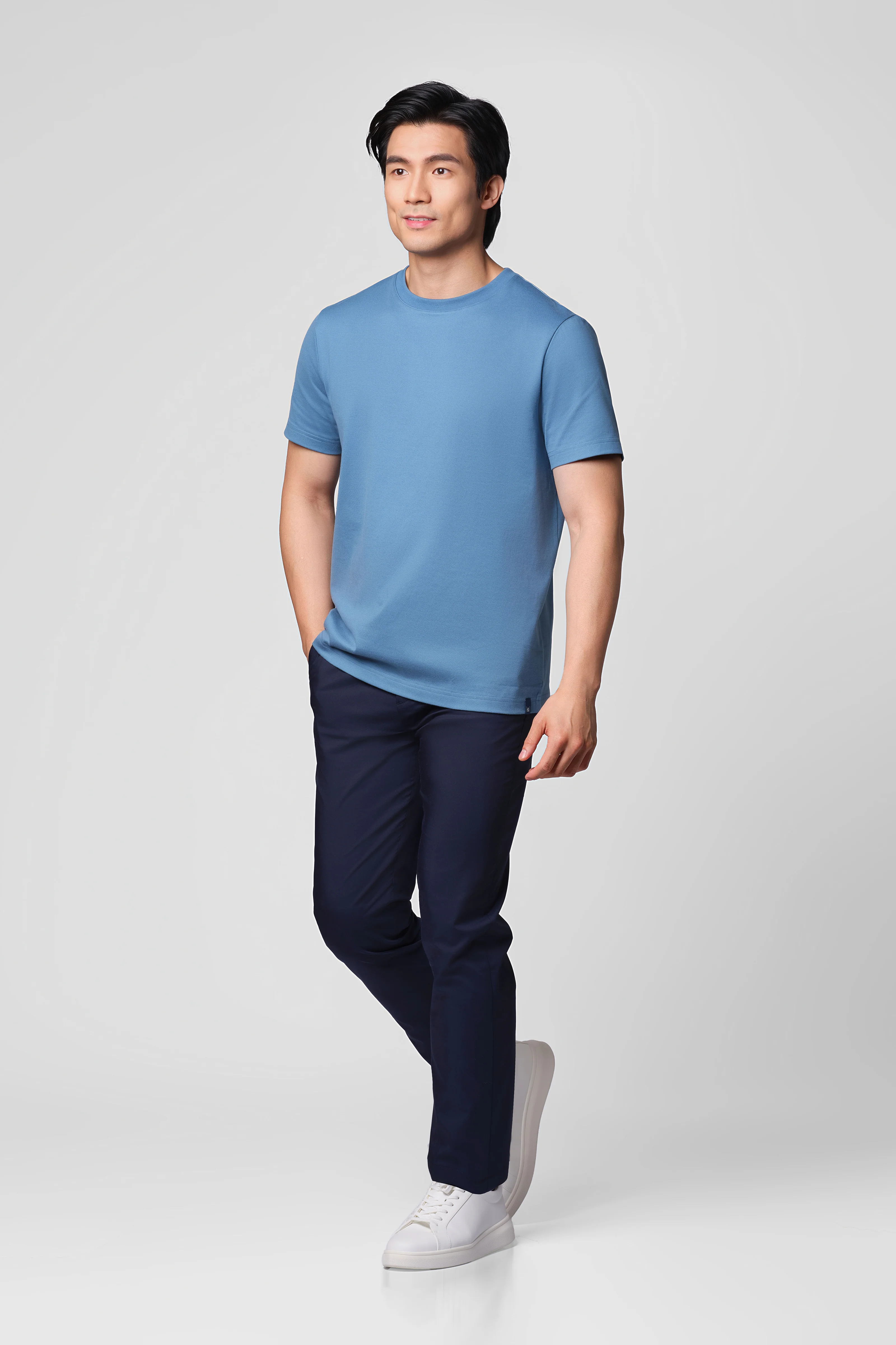 “Frozen in Tones” Waterless Dye Crew Neck T-Shirt | Arctic Sky BL9035 - Image 2